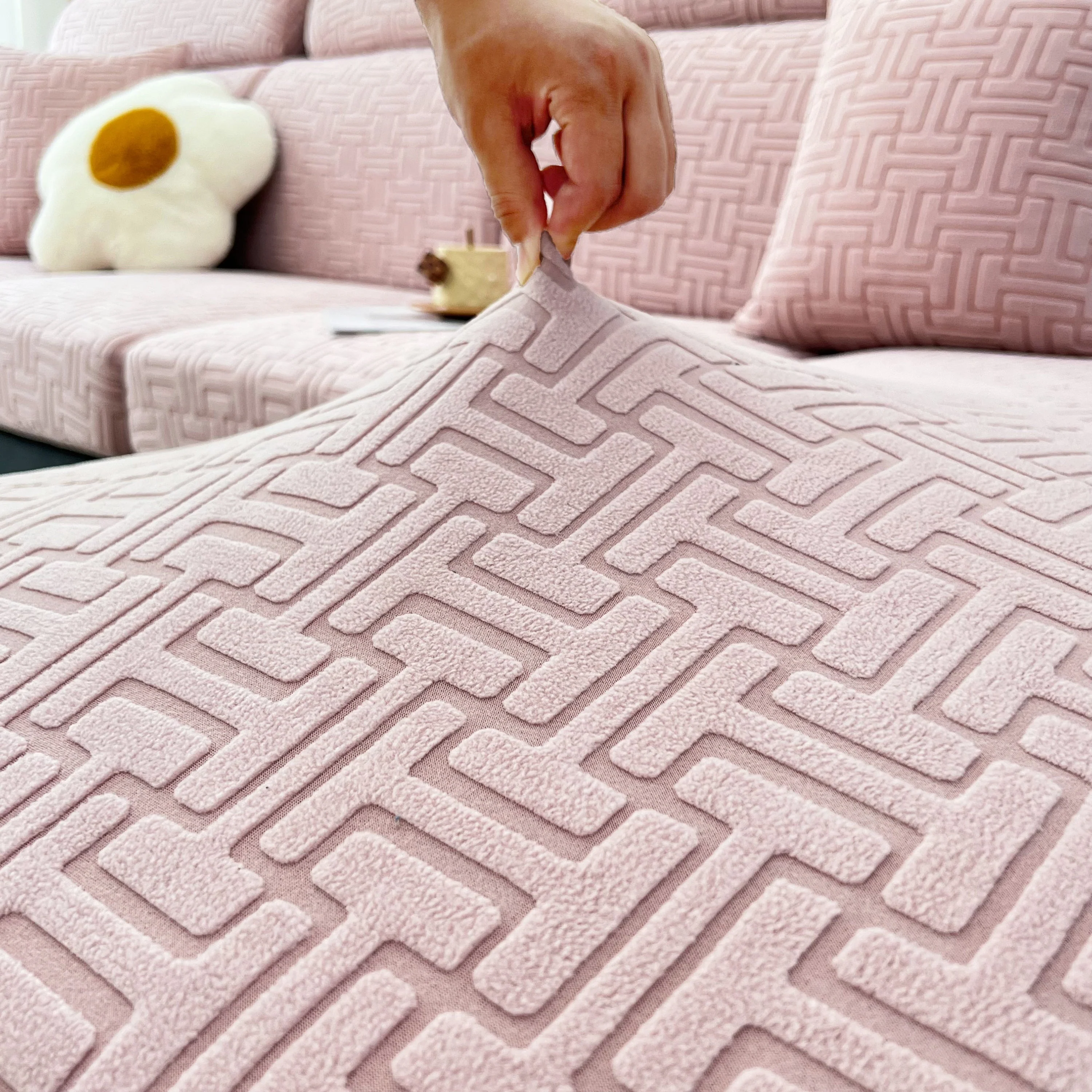 Polar Fleece Stretch Seat Cushion Covers, Couch Cushion Covers Slipcover, Sofa Cushion Protector Covers - Image 45