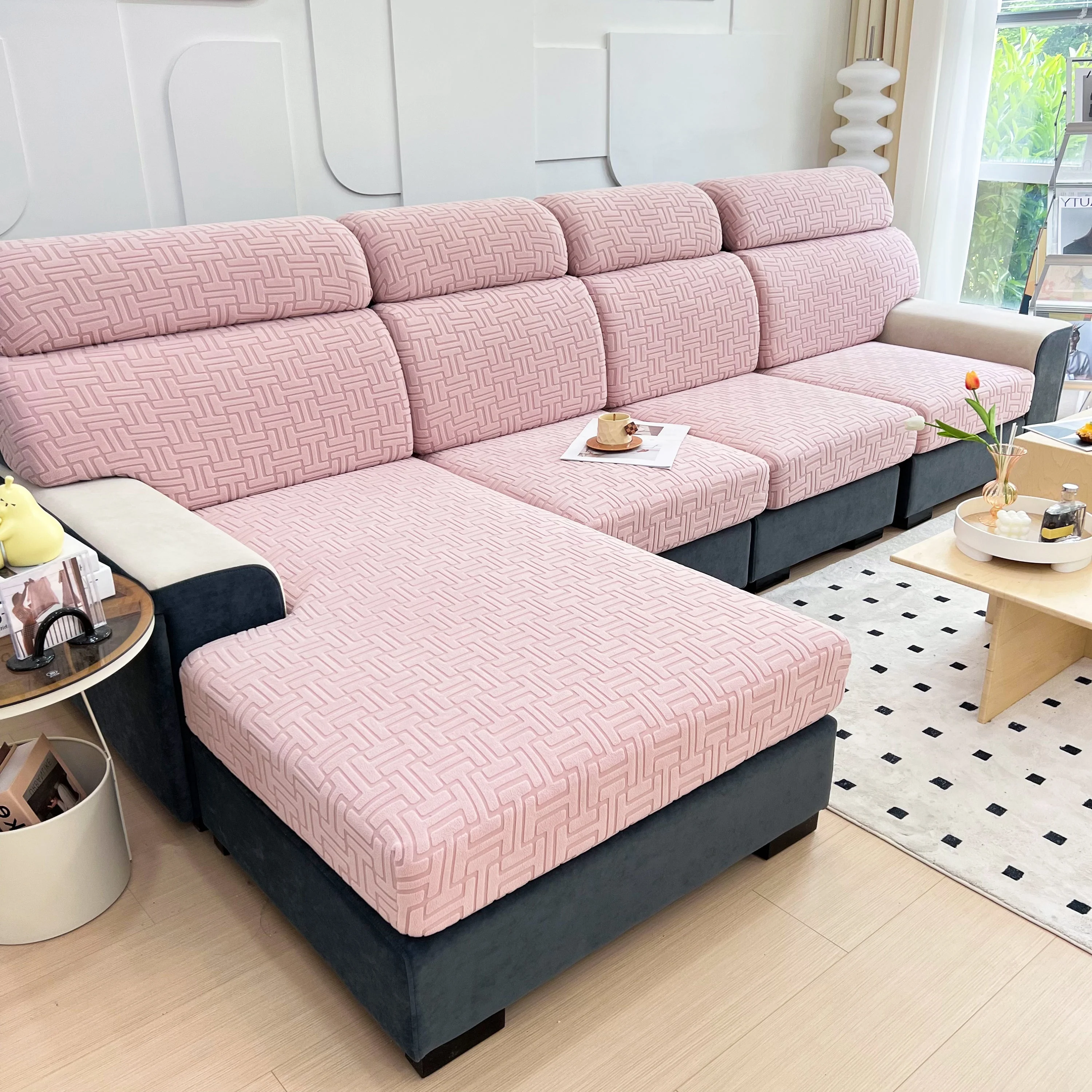 Polar Fleece Stretch Seat Cushion Covers, Couch Cushion Covers Slipcover, Sofa Cushion Protector Covers - Image 46