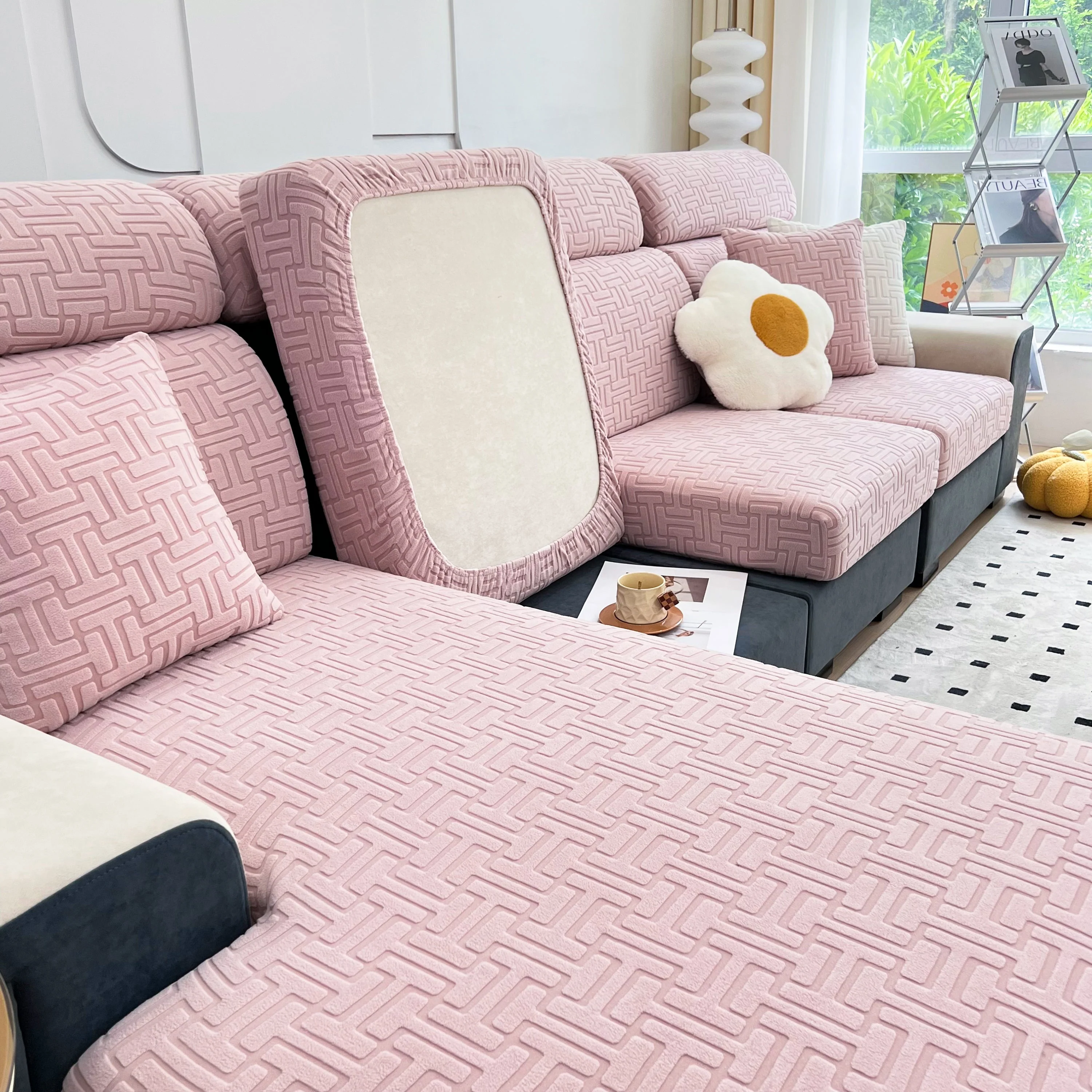 Polar Fleece Stretch Seat Cushion Covers, Couch Cushion Covers Slipcover, Sofa Cushion Protector Covers - Image 49