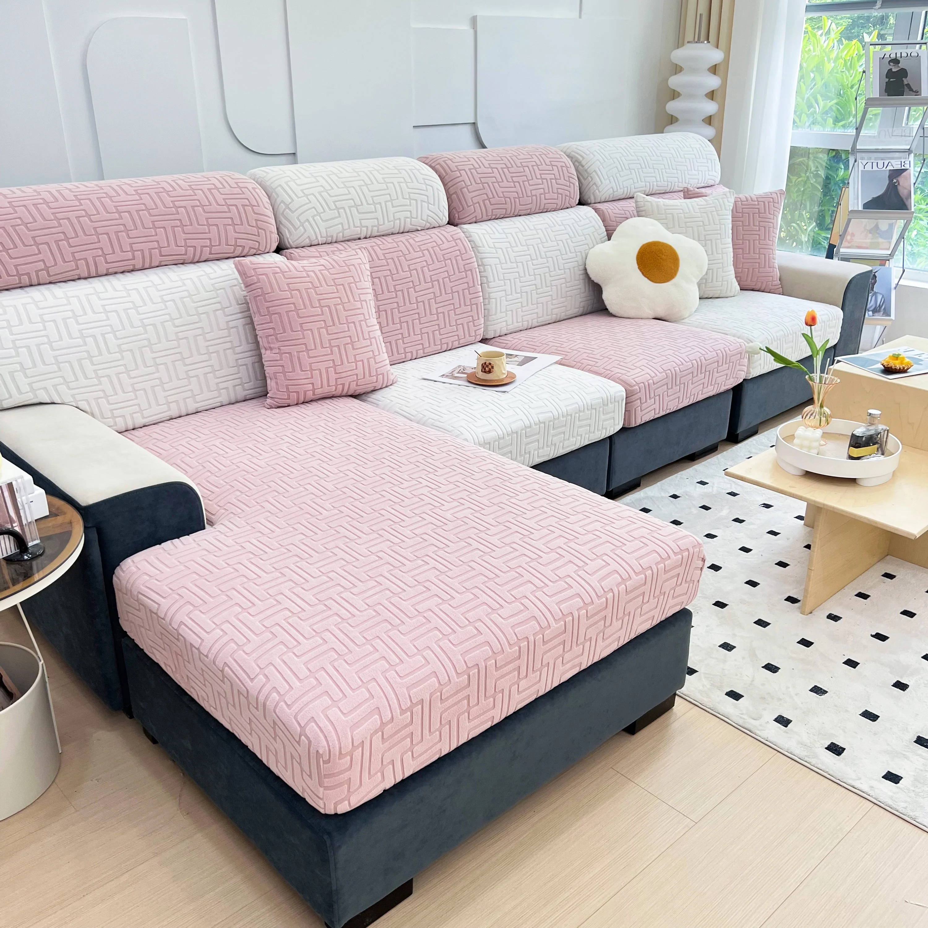 Polar Fleece Stretch Seat Cushion Covers, Couch Cushion Covers Slipcover, Sofa Cushion Protector Covers - Image 55