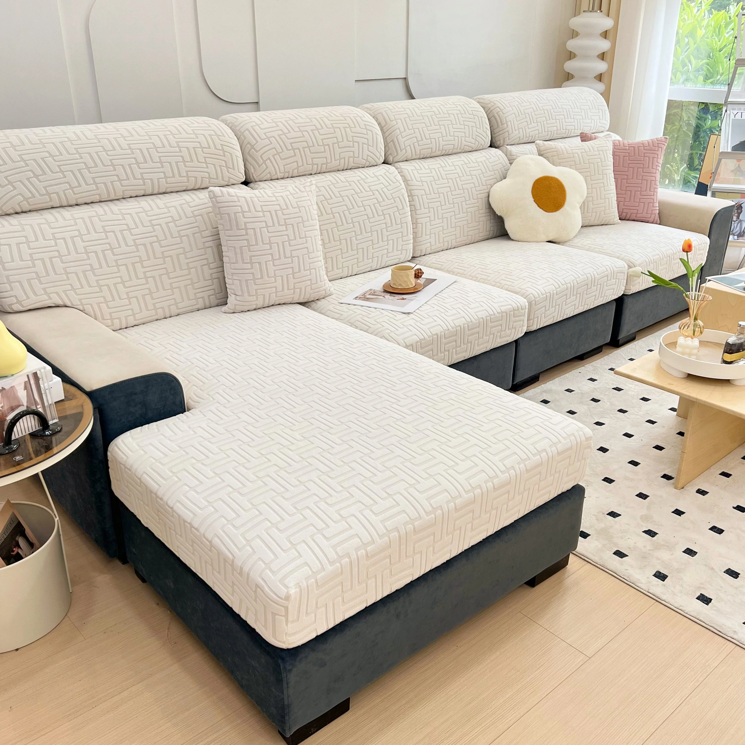 Polar Fleece Stretch Seat Cushion Covers, Couch Cushion Covers Slipcover, Sofa Cushion Protector Covers - Image 60