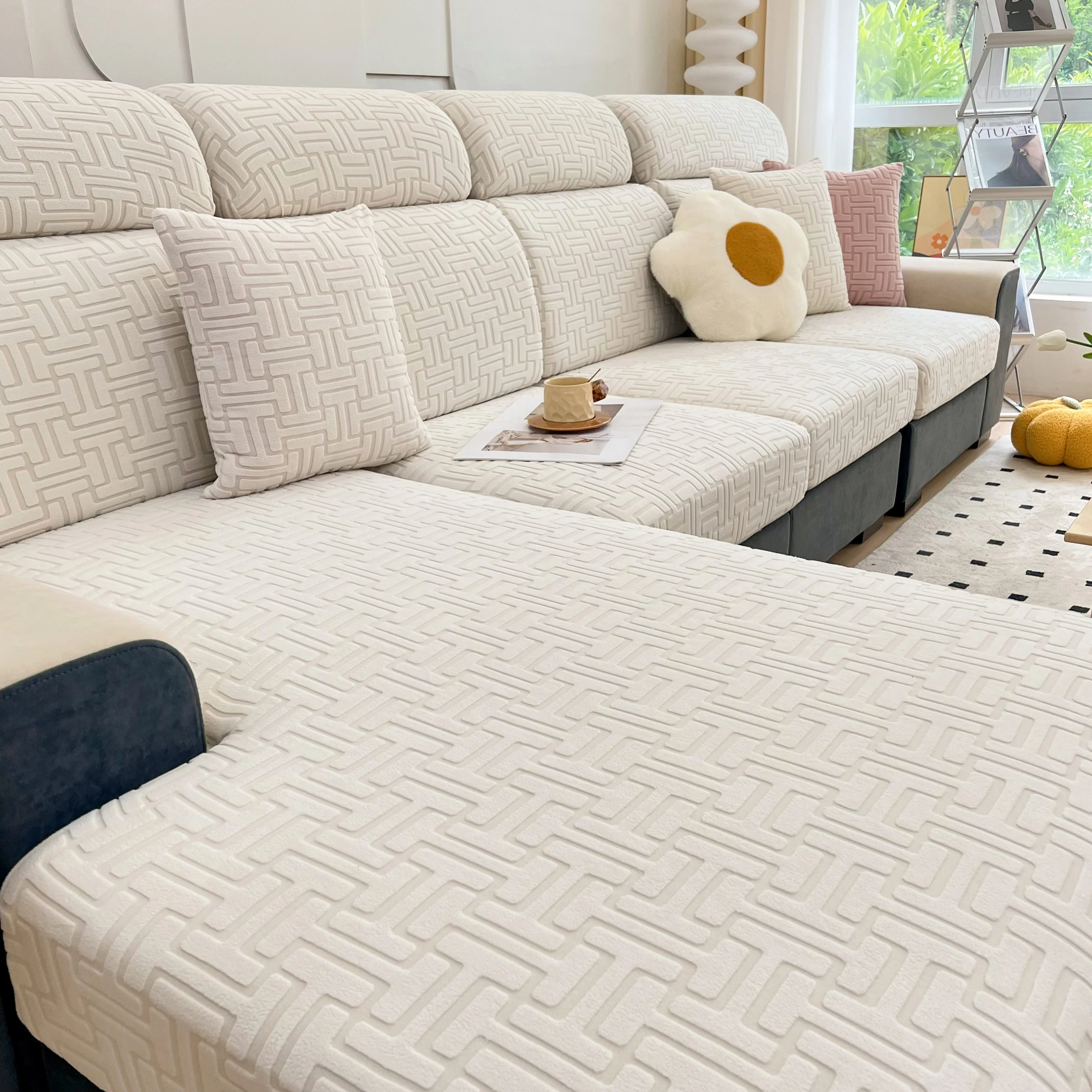Polar Fleece Stretch Seat Cushion Covers, Couch Cushion Covers Slipcover, Sofa Cushion Protector Covers - Image 61