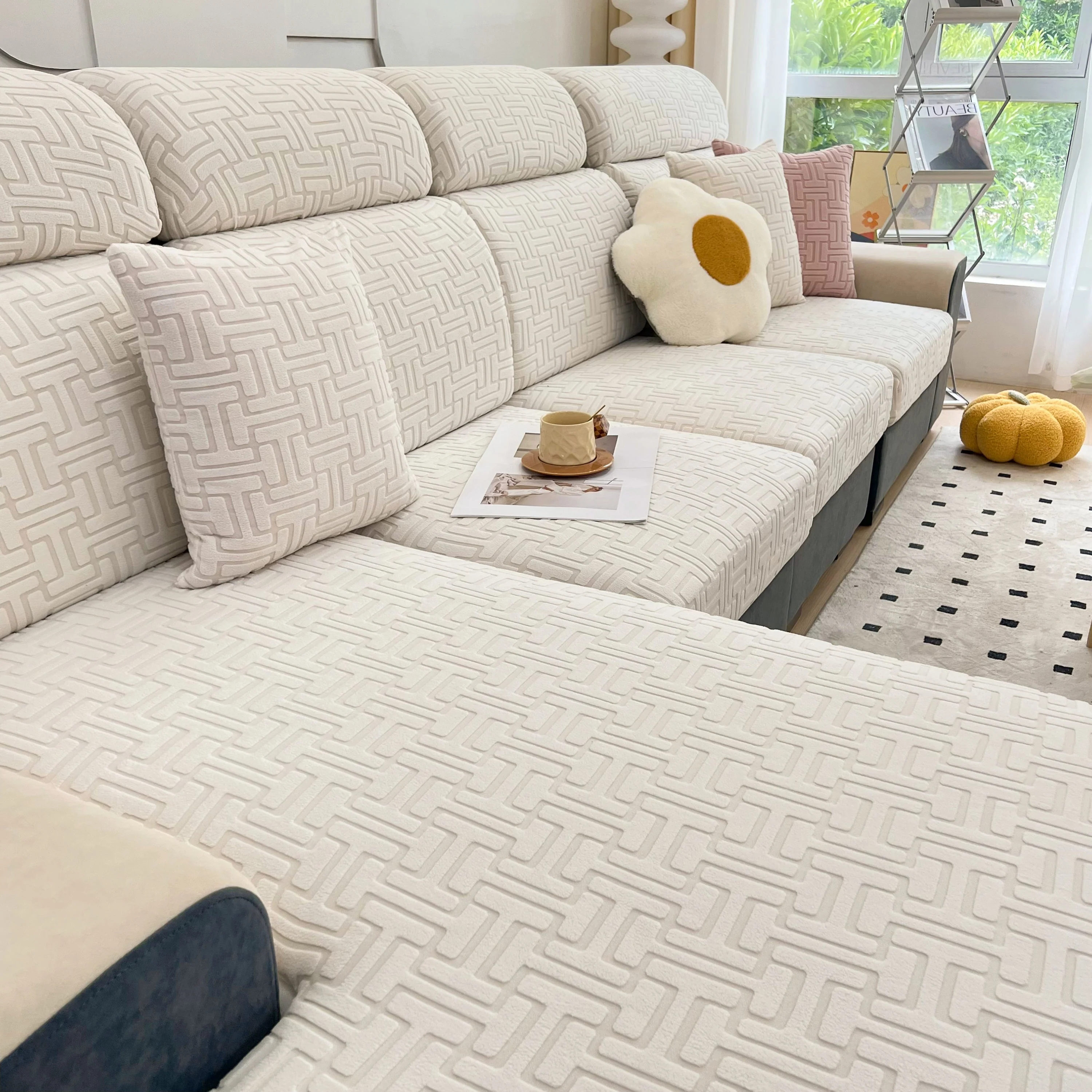 Polar Fleece Stretch Seat Cushion Covers, Couch Cushion Covers Slipcover, Sofa Cushion Protector Covers - Image 62