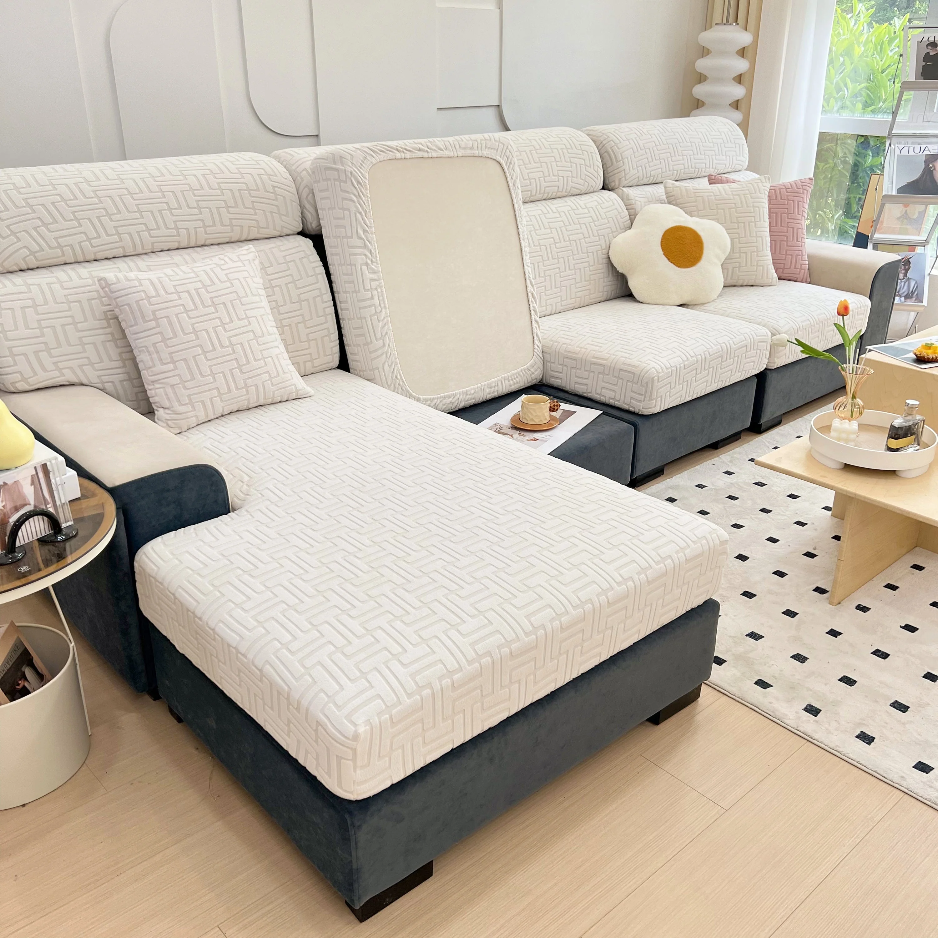 Polar Fleece Stretch Seat Cushion Covers, Couch Cushion Covers Slipcover, Sofa Cushion Protector Covers - Image 68