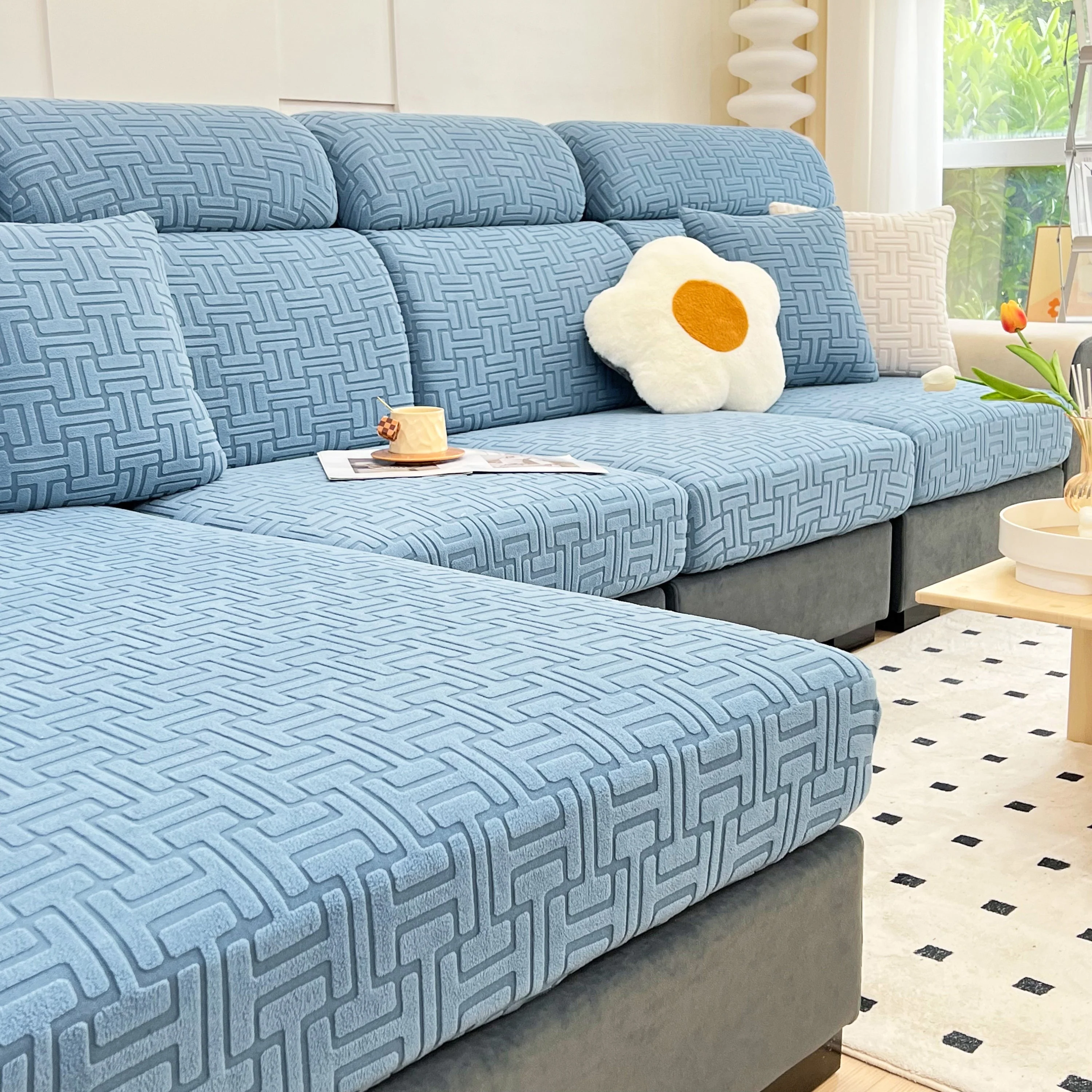 Polar Fleece Stretch Seat Cushion Covers, Couch Cushion Covers Slipcover, Sofa Cushion Protector Covers - Image 77