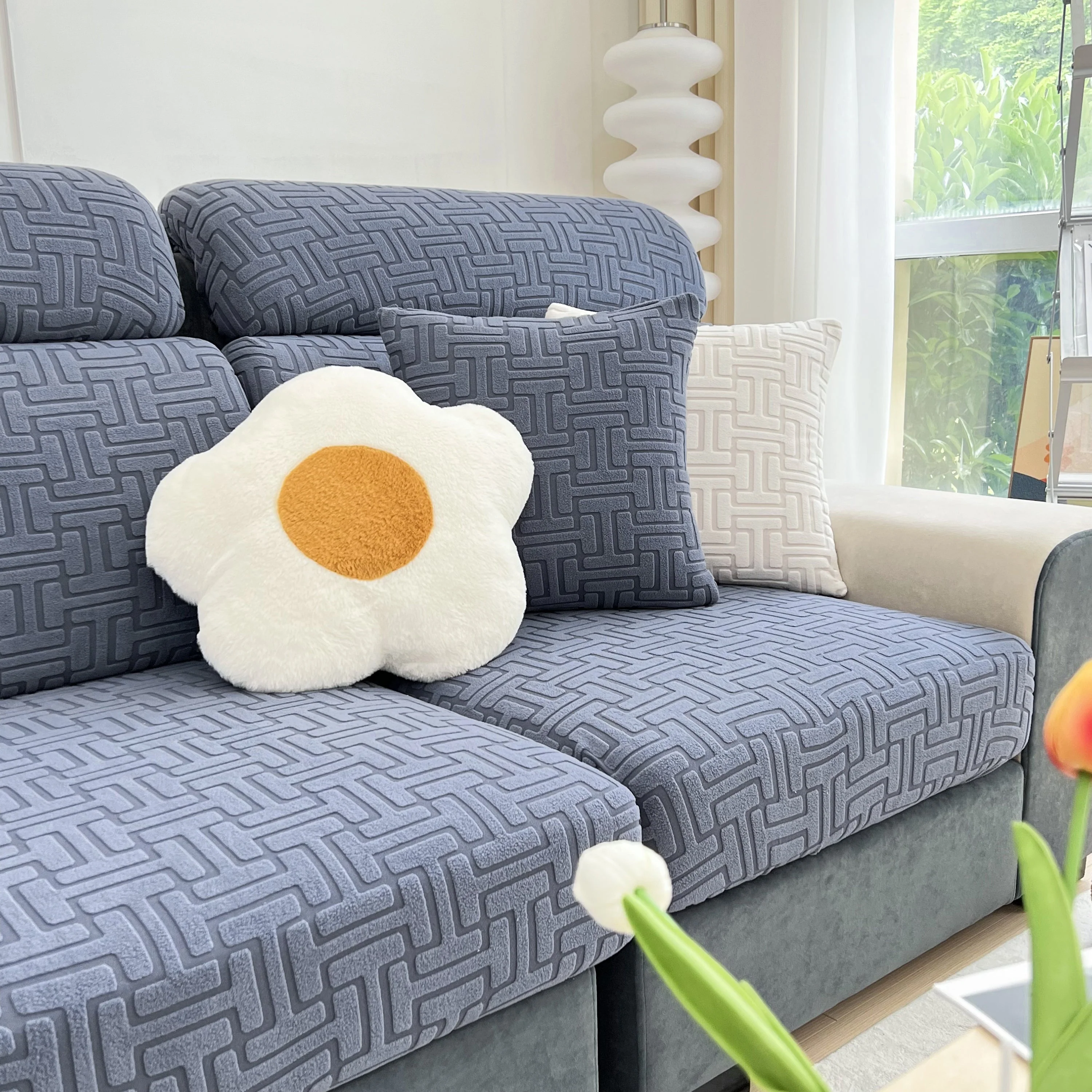 Polar Fleece Stretch Seat Cushion Covers, Couch Cushion Covers Slipcover, Sofa Cushion Protector Covers - Image 8