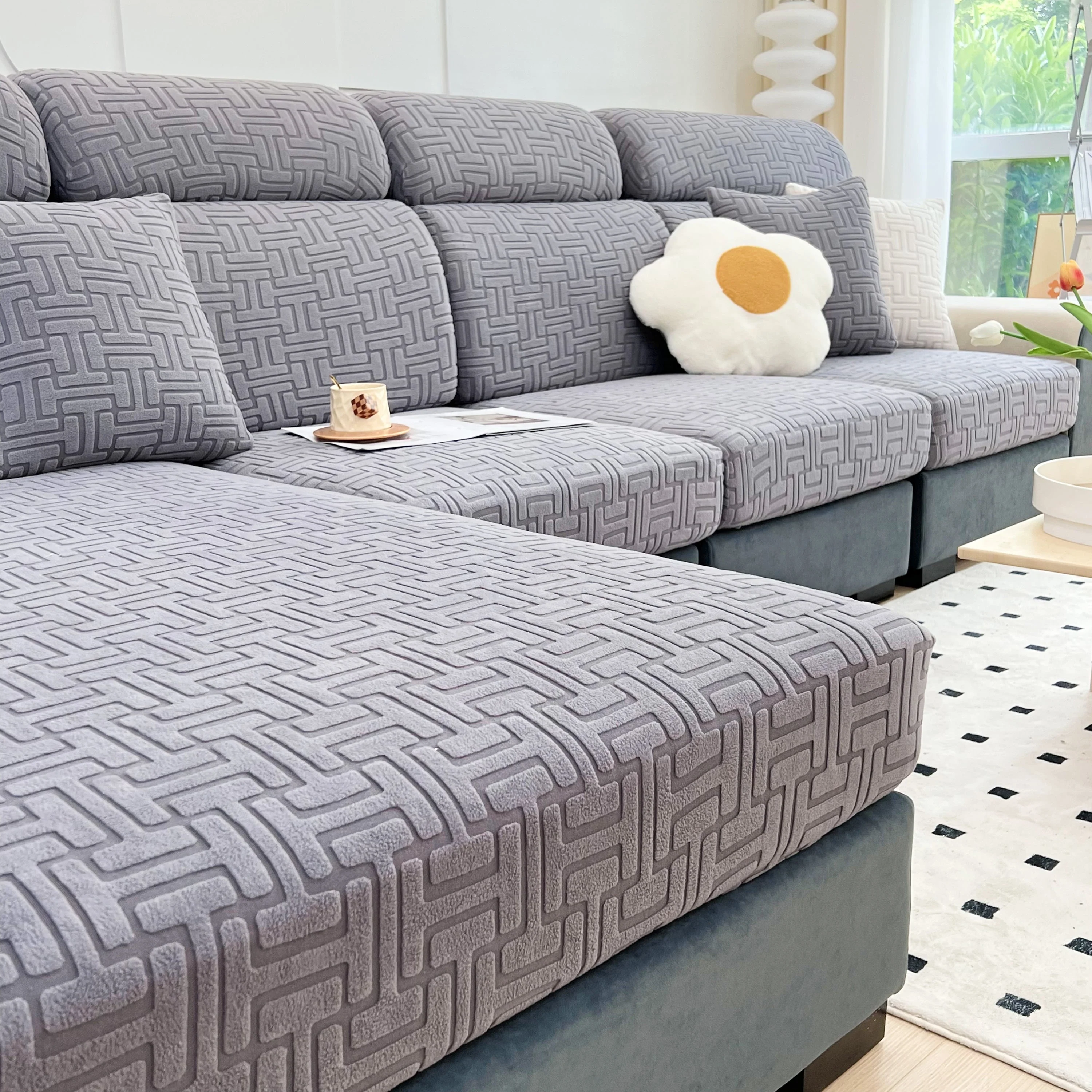 Polar Fleece Stretch Seat Cushion Covers, Couch Cushion Covers Slipcover, Sofa Cushion Protector Covers - Image 92