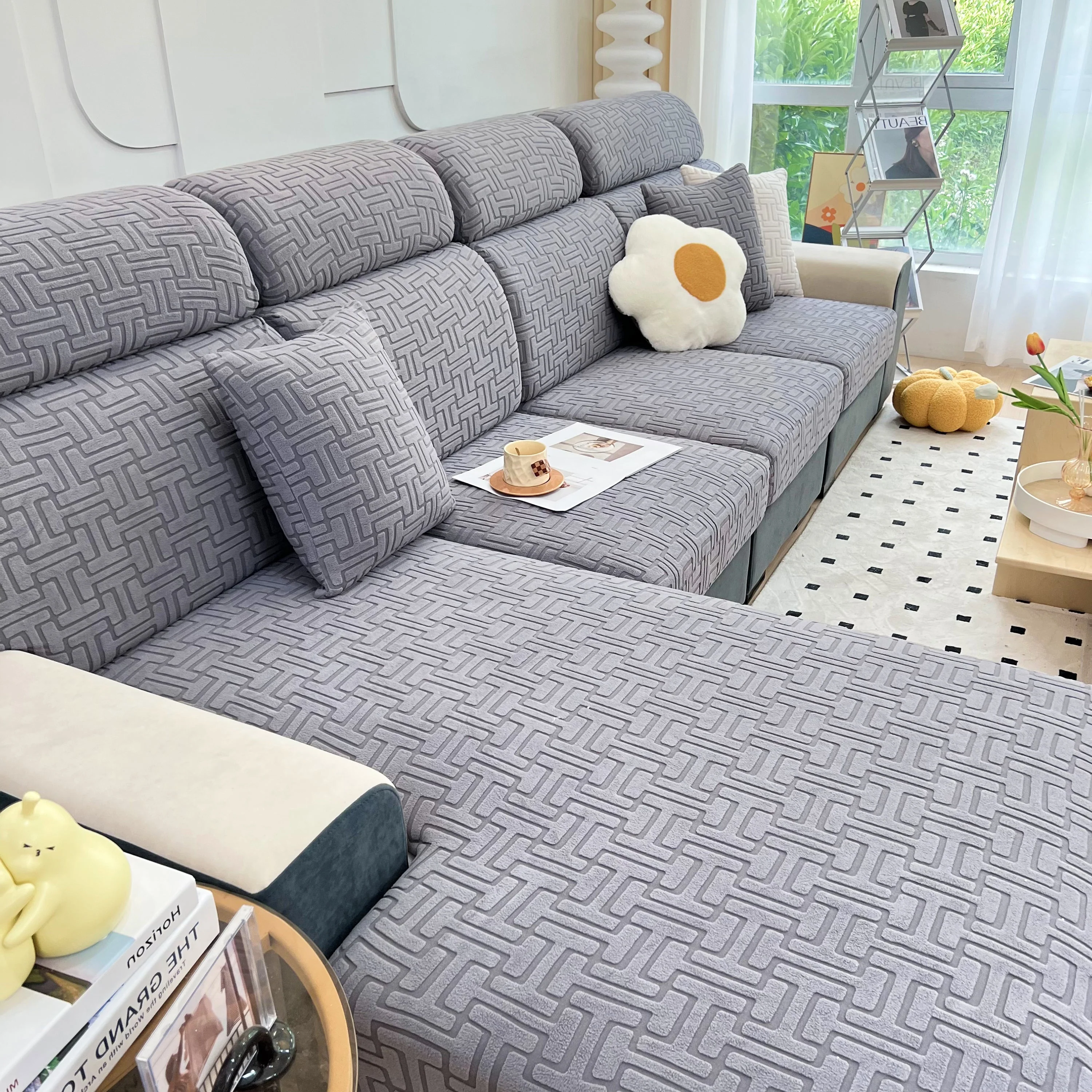 Polar Fleece Stretch Seat Cushion Covers, Couch Cushion Covers Slipcover, Sofa Cushion Protector Covers - Image 95