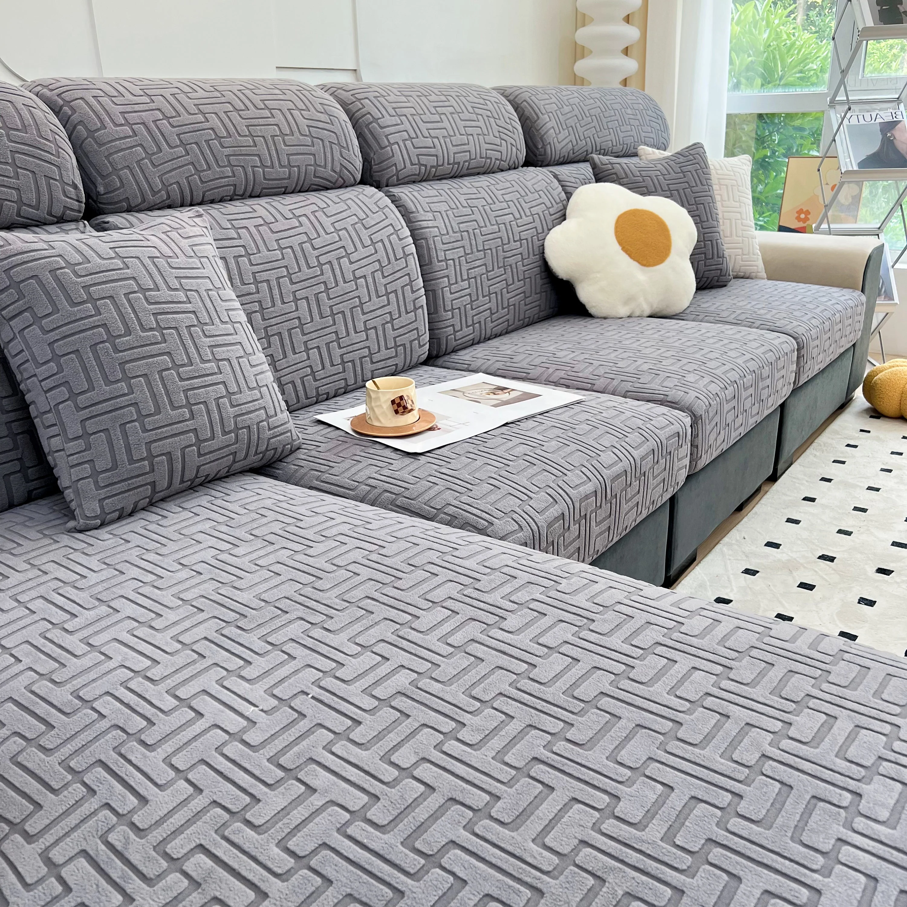 Polar Fleece Stretch Seat Cushion Covers, Couch Cushion Covers Slipcover, Sofa Cushion Protector Covers - Image 96