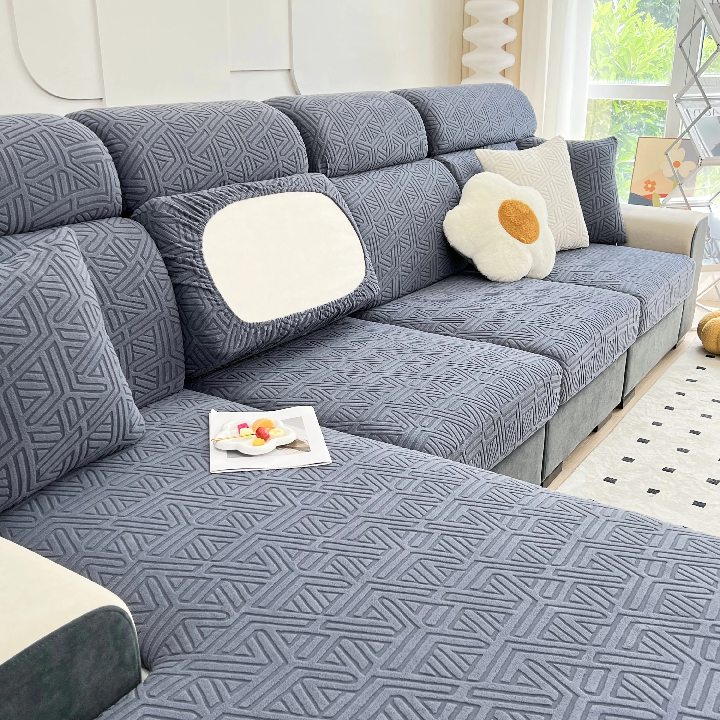 Polar Fleece Stretch Seat Cushion Covers, Sofa Seat Cushion Covers, Couch Cushion Protector Covers - Image 109