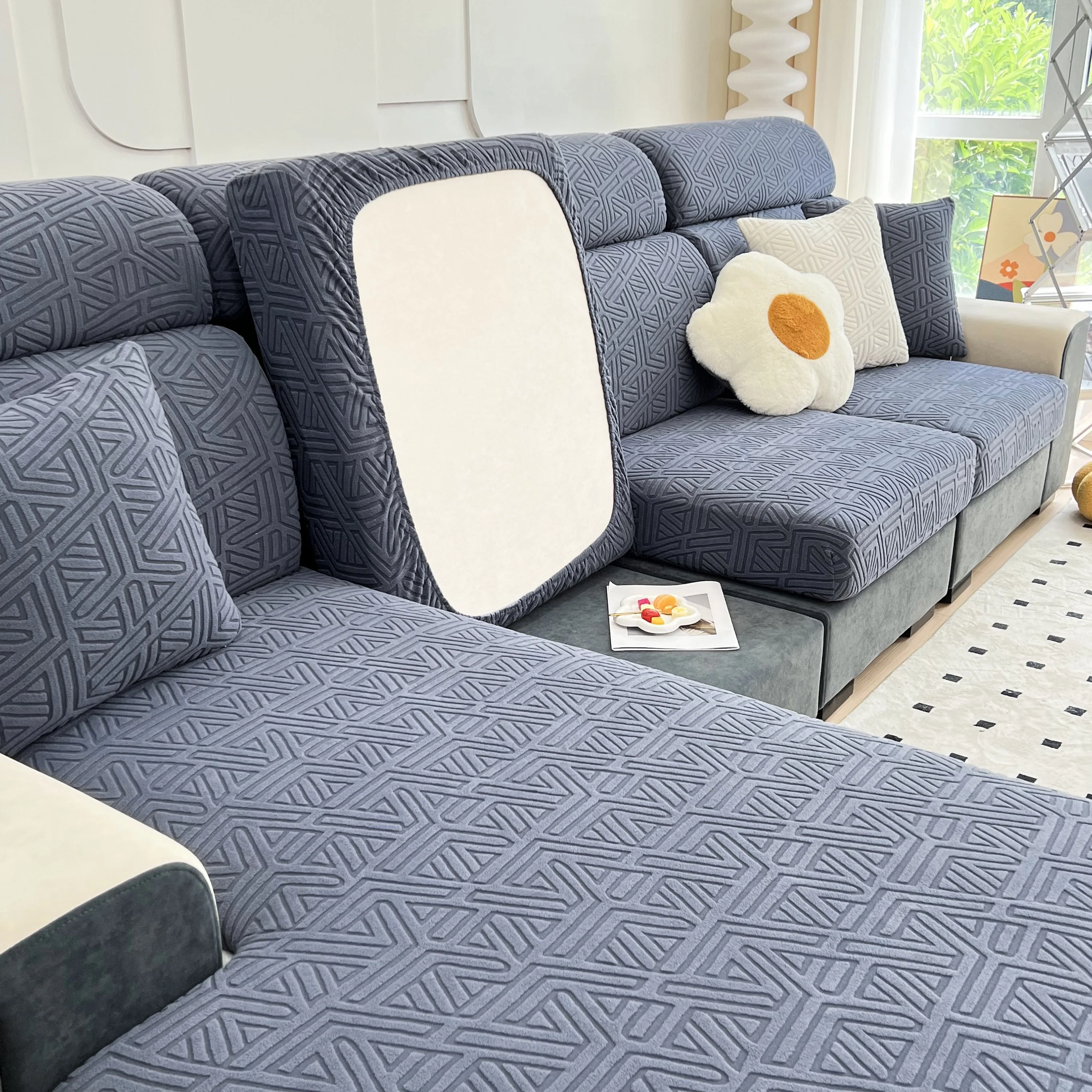 Polar Fleece Stretch Seat Cushion Covers, Sofa Seat Cushion Covers, Couch Cushion Protector Covers - Image 110