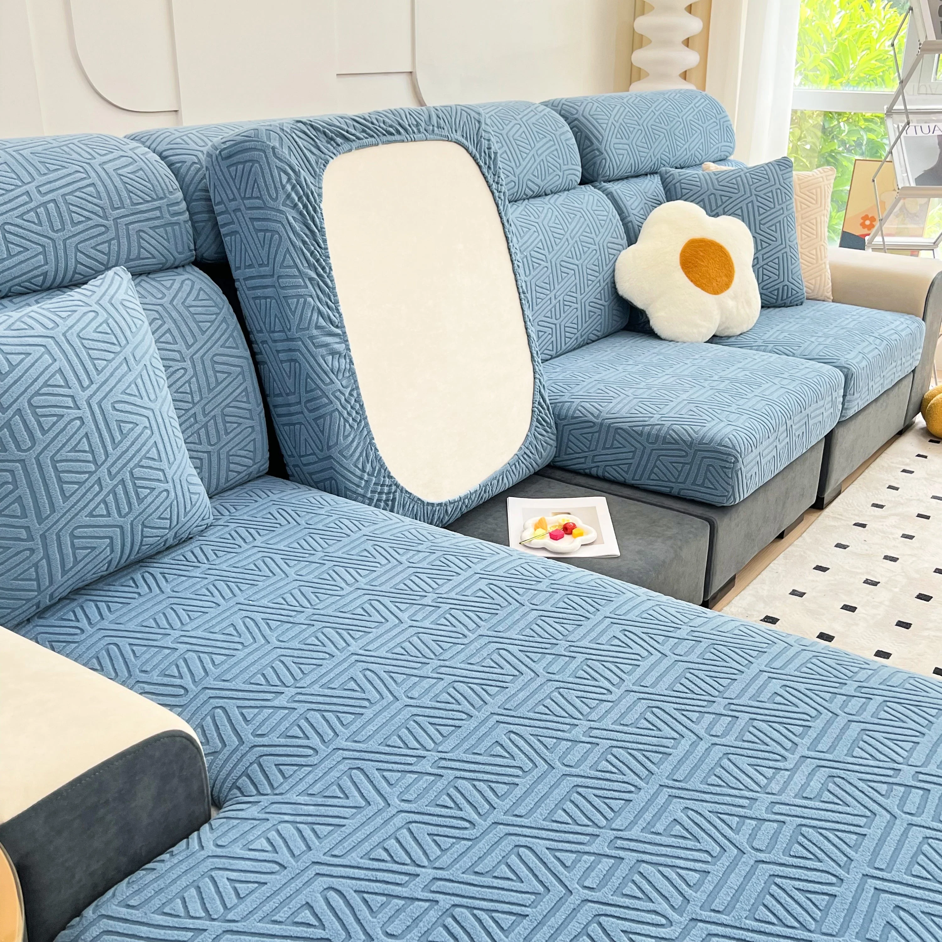 Polar Fleece Stretch Seat Cushion Covers, Sofa Seat Cushion Covers, Couch Cushion Protector Covers - Image 129