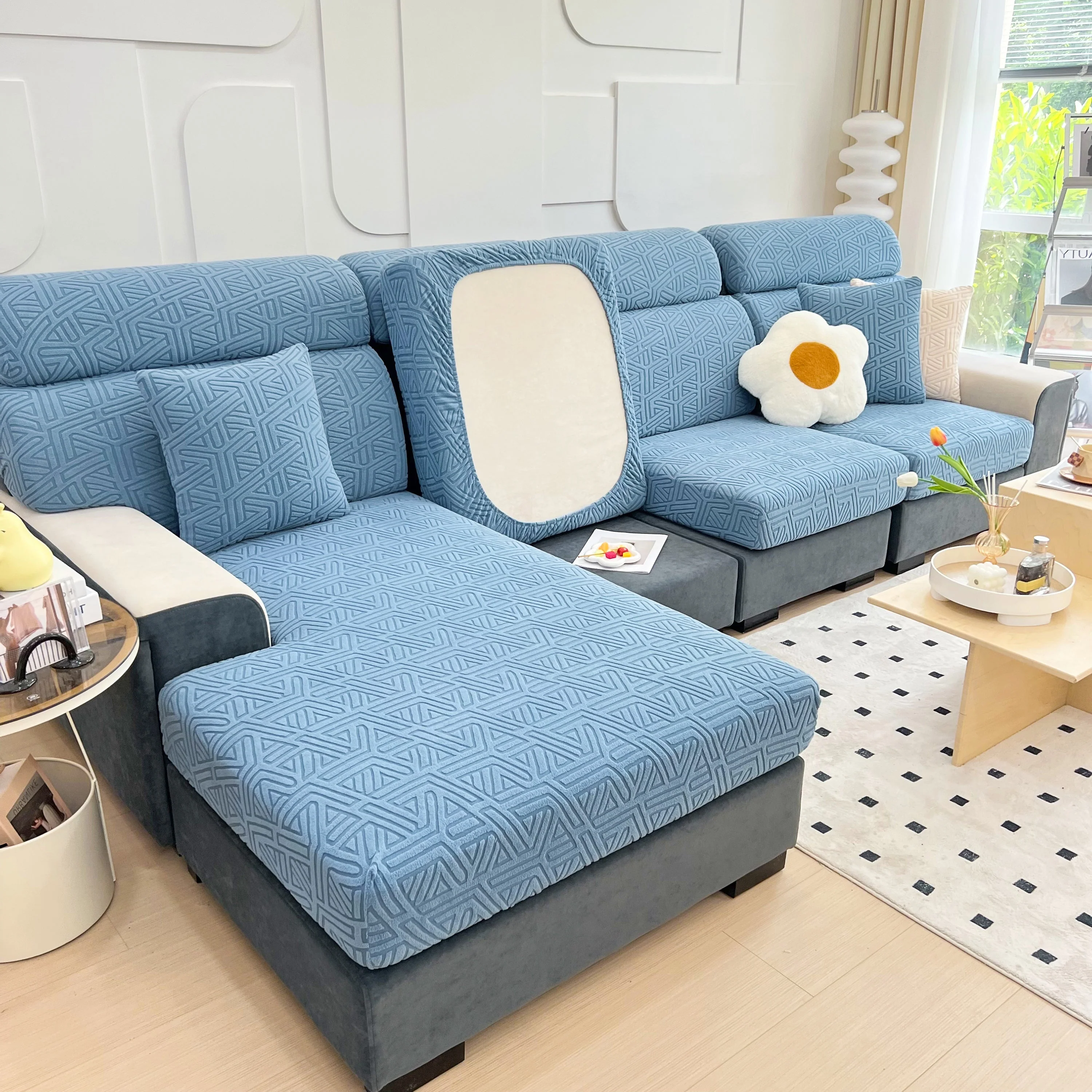 Polar Fleece Stretch Seat Cushion Covers, Sofa Seat Cushion Covers, Couch Cushion Protector Covers - Image 130