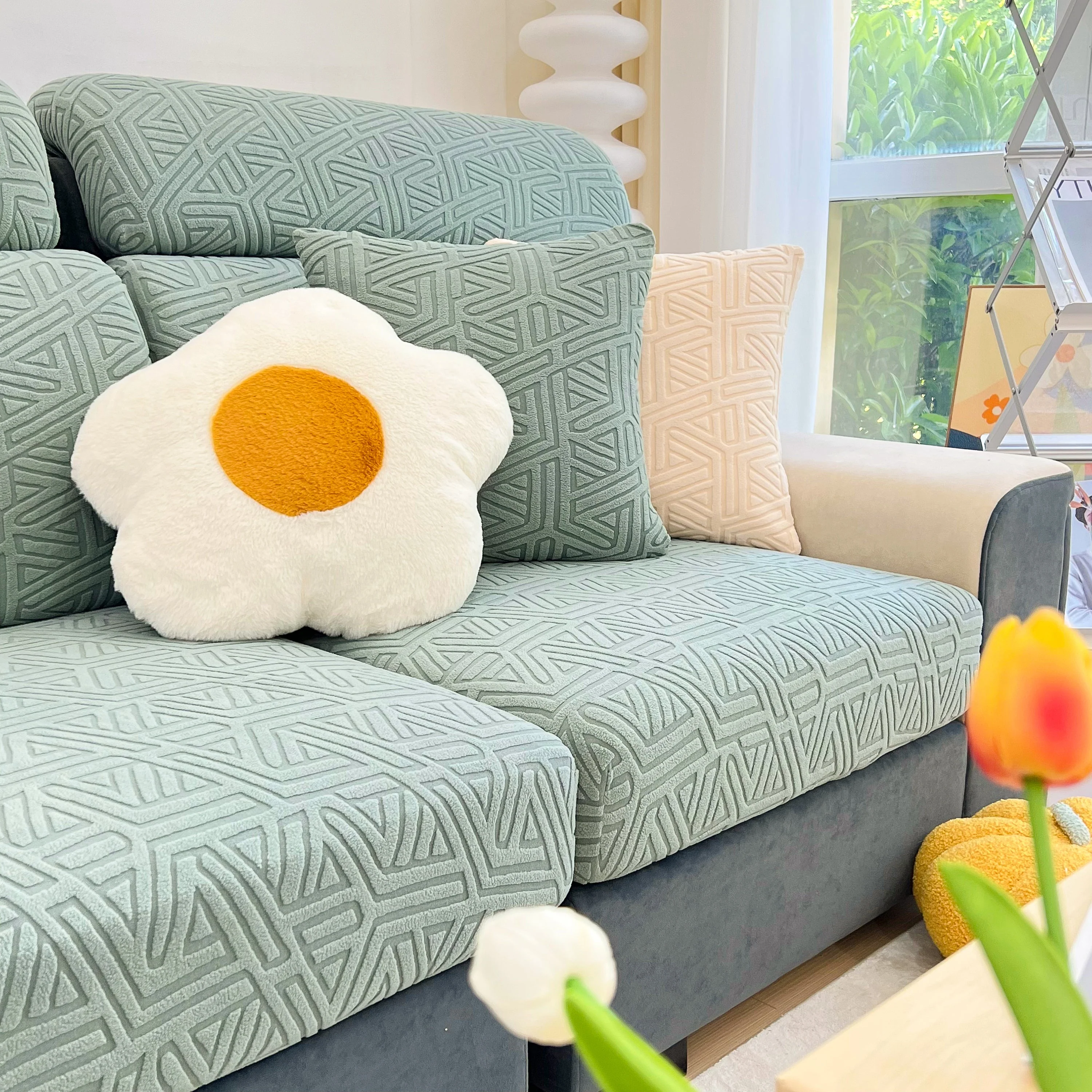 Polar Fleece Stretch Seat Cushion Covers, Sofa Seat Cushion Covers, Couch Cushion Protector Covers - Image 19