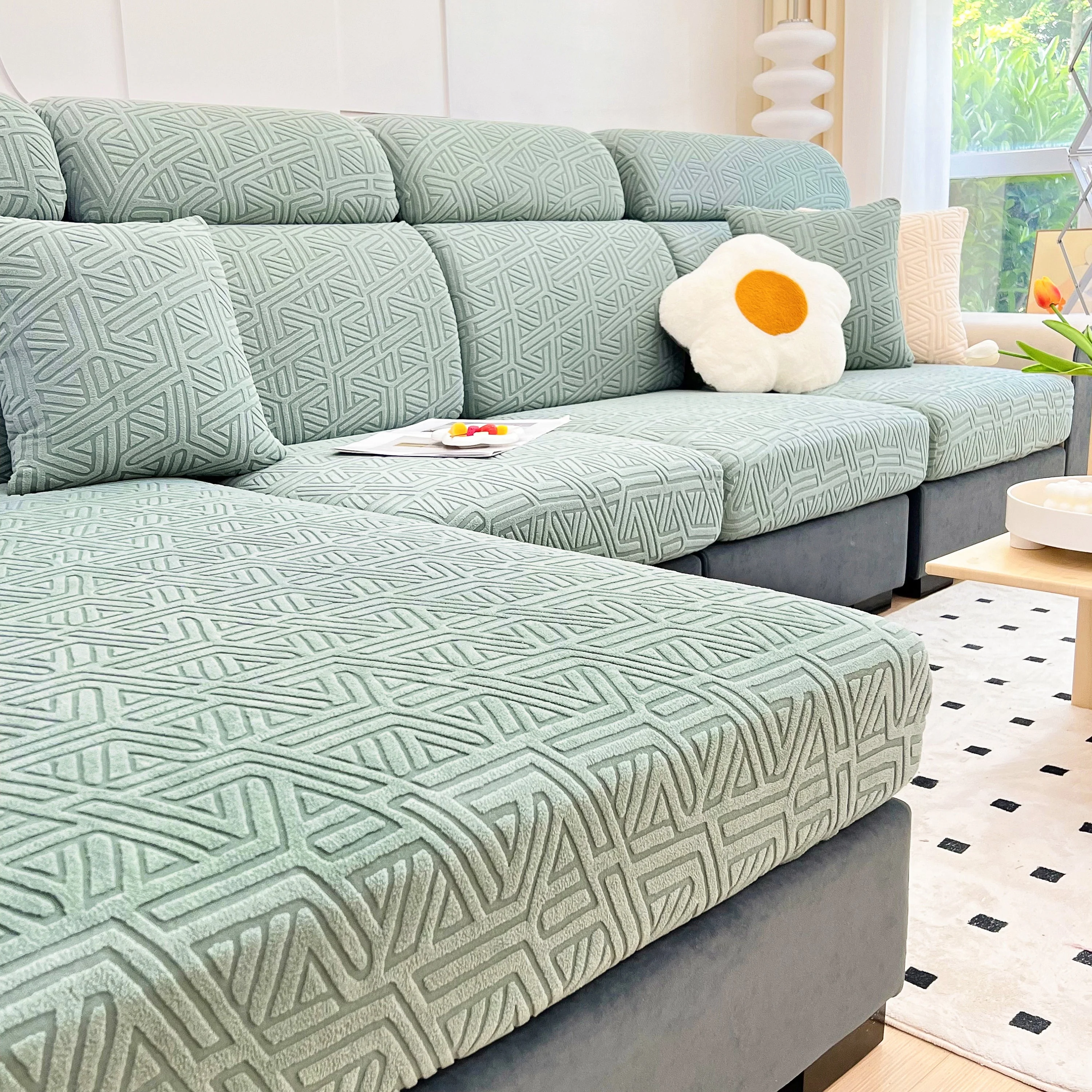 Polar Fleece Stretch Seat Cushion Covers, Sofa Seat Cushion Covers, Couch Cushion Protector Covers - Image 21