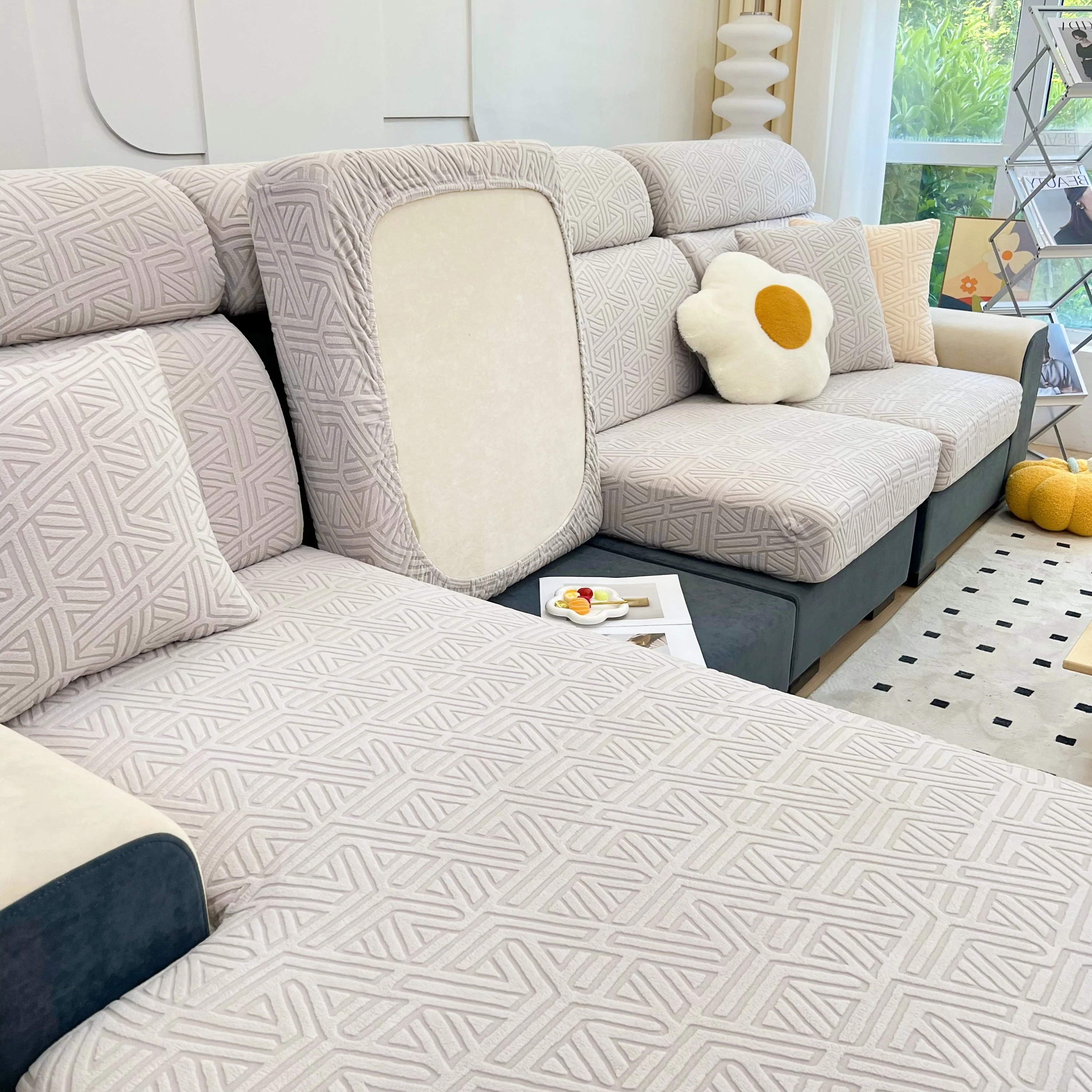 Polar Fleece Stretch Seat Cushion Covers, Sofa Seat Cushion Covers, Couch Cushion Protector Covers - Image 44
