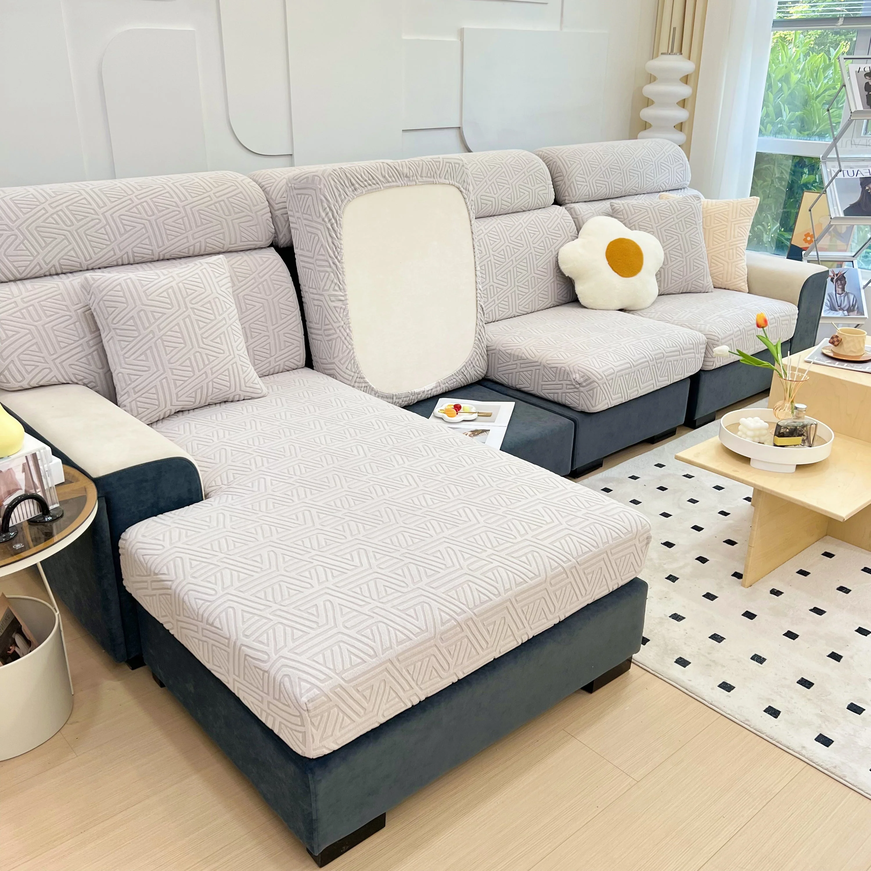 Polar Fleece Stretch Seat Cushion Covers, Sofa Seat Cushion Covers, Couch Cushion Protector Covers - Image 45