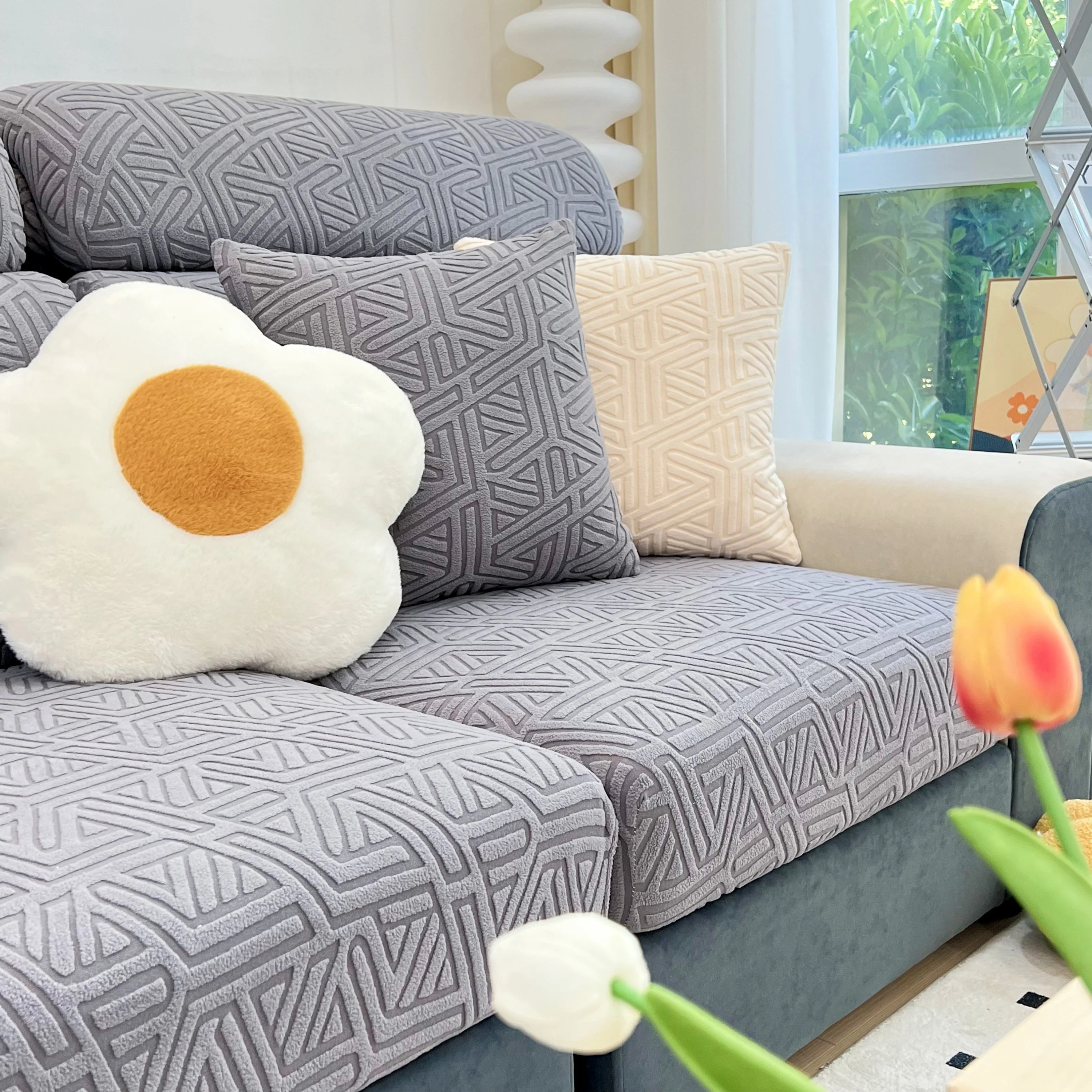 Polar Fleece Stretch Seat Cushion Covers, Sofa Seat Cushion Covers, Couch Cushion Protector Covers - Image 50