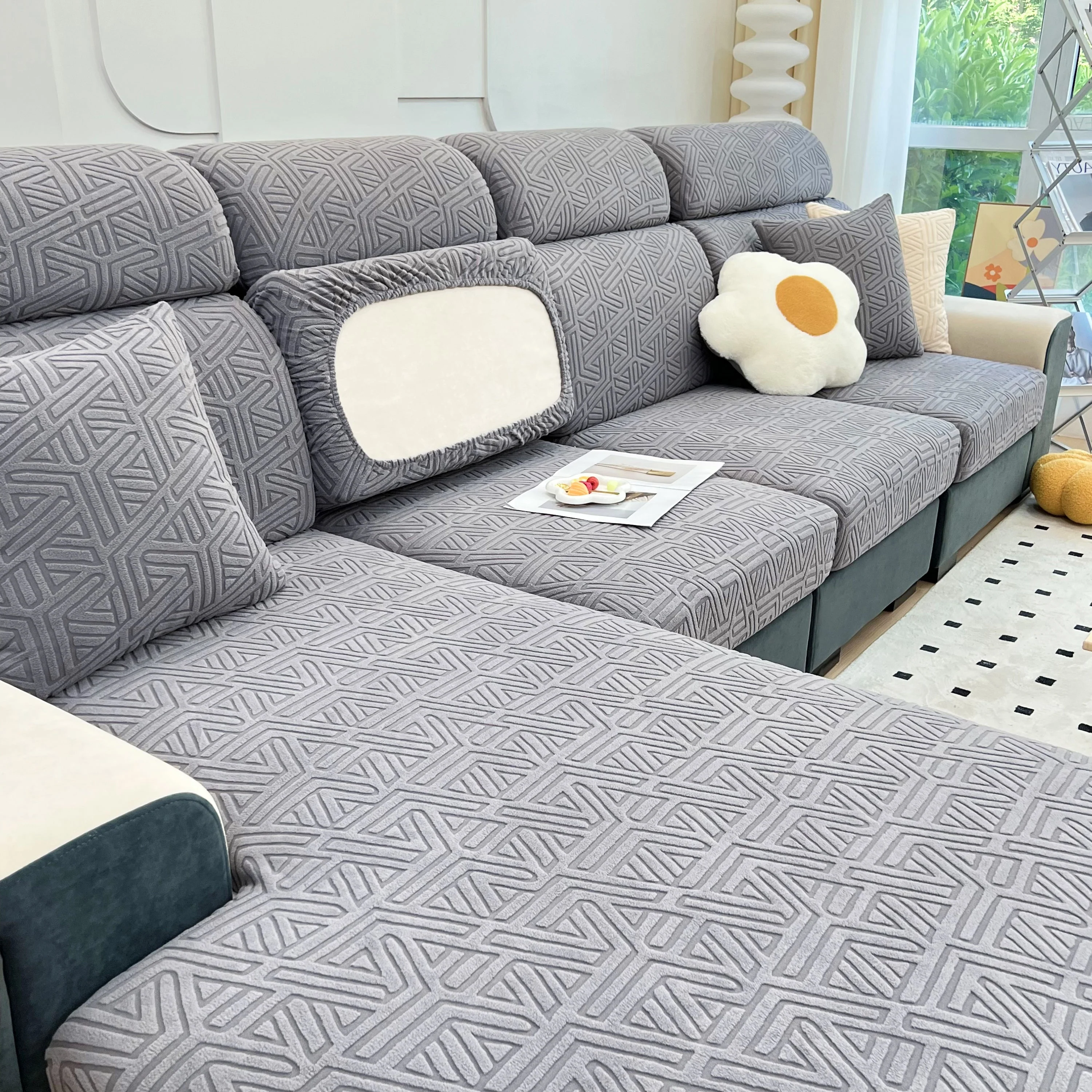 Polar Fleece Stretch Seat Cushion Covers, Sofa Seat Cushion Covers, Couch Cushion Protector Covers - Image 60