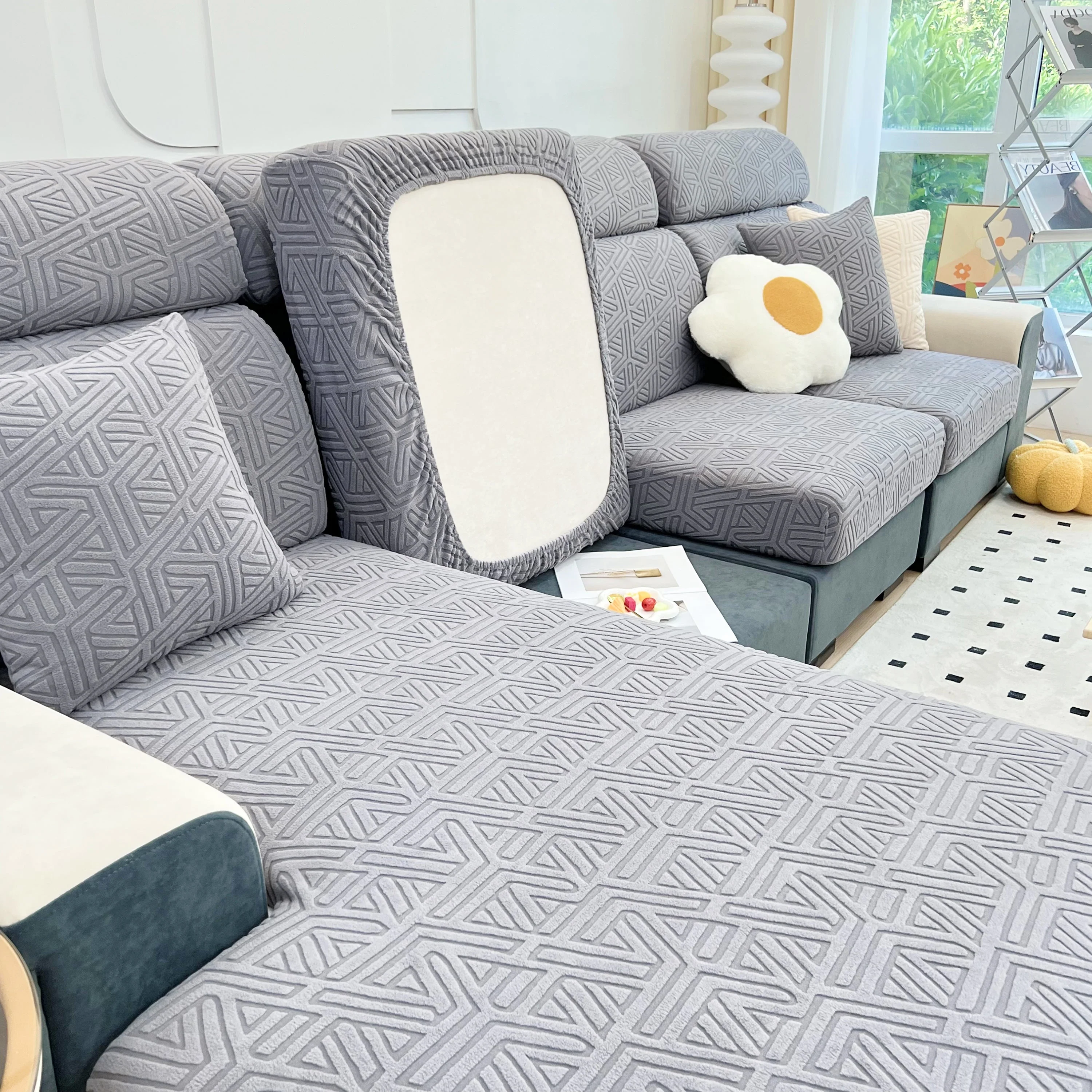 Polar Fleece Stretch Seat Cushion Covers, Sofa Seat Cushion Covers, Couch Cushion Protector Covers - Image 61