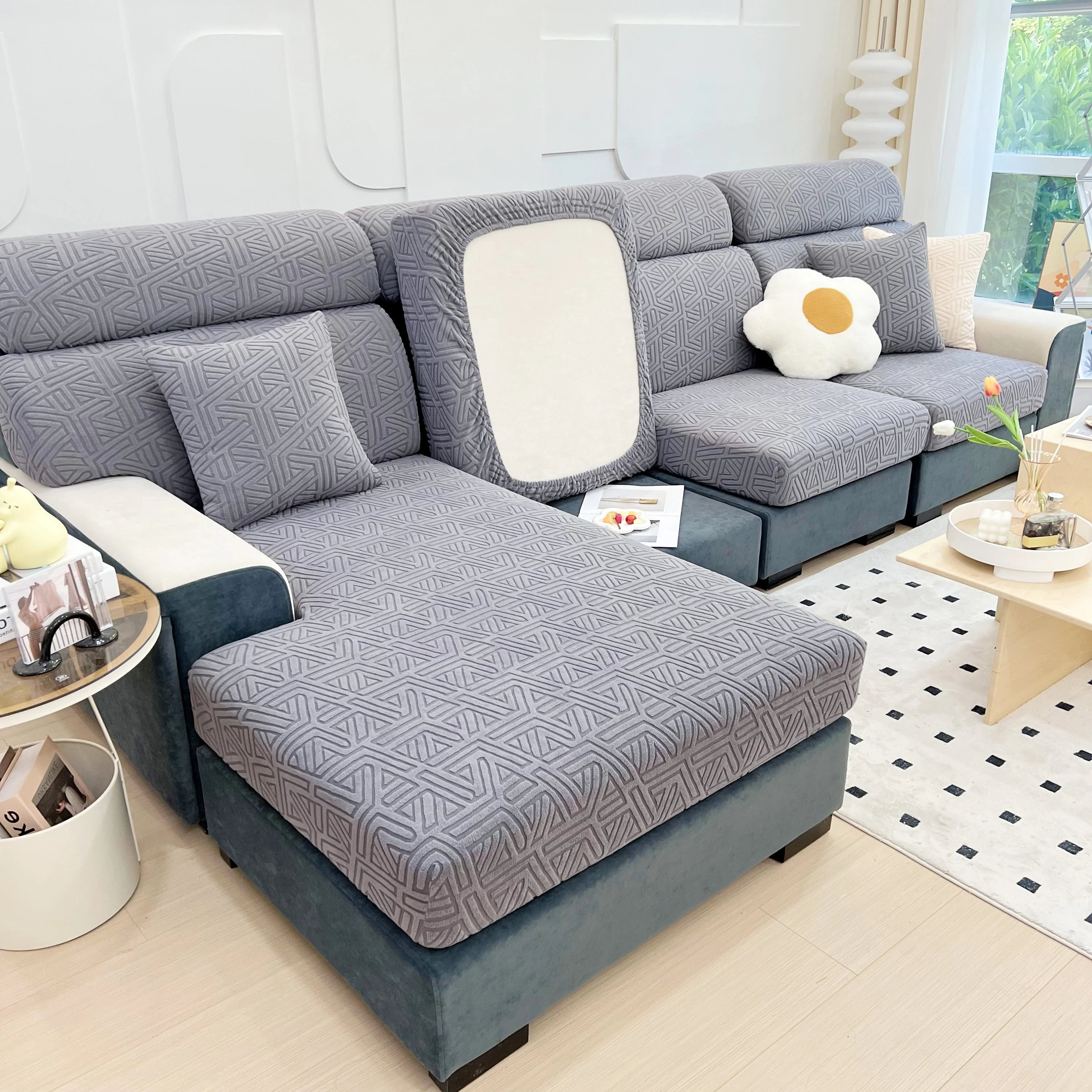 Polar Fleece Stretch Seat Cushion Covers, Sofa Seat Cushion Covers, Couch Cushion Protector Covers - Image 62