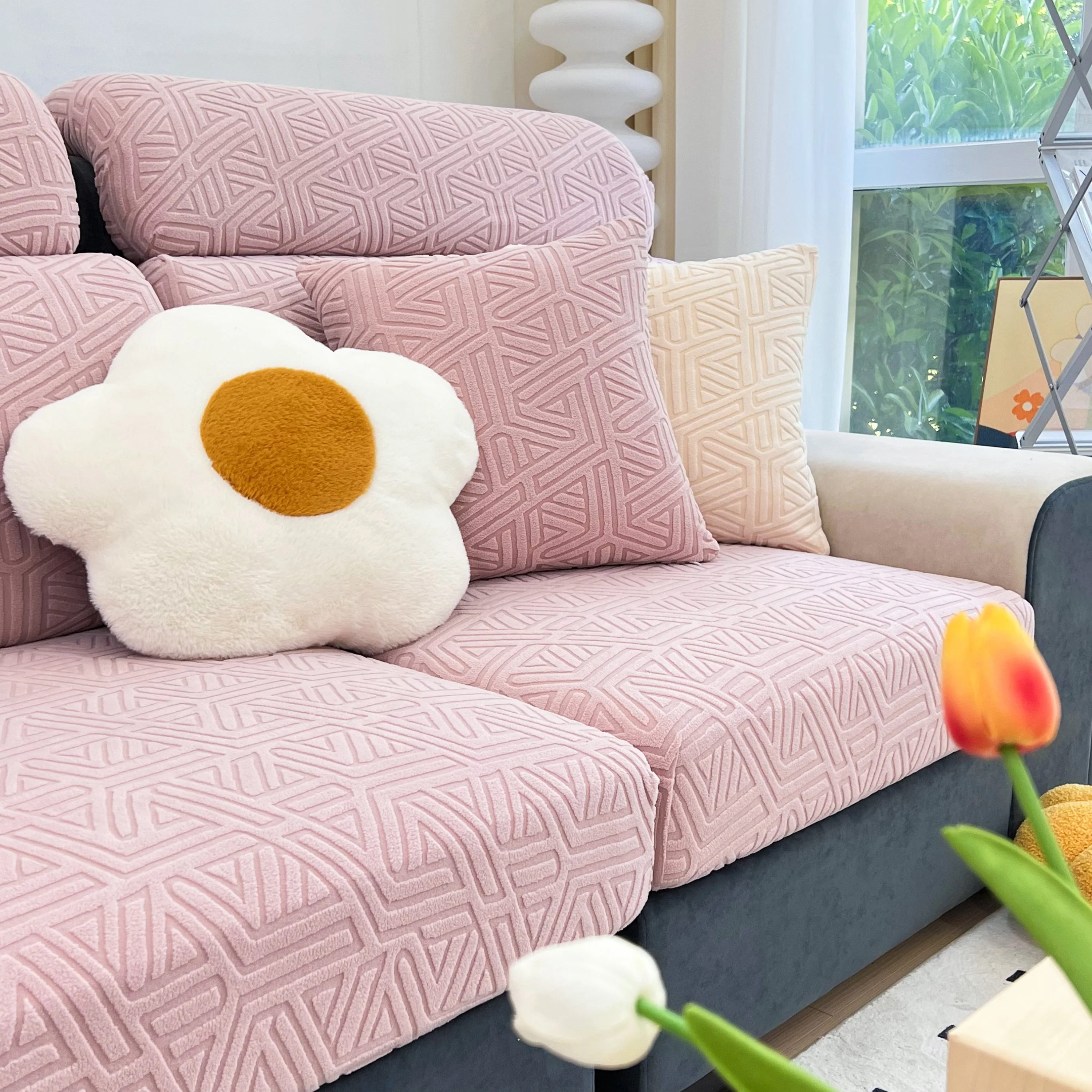 Polar Fleece Stretch Seat Cushion Covers, Sofa Seat Cushion Covers, Couch Cushion Protector Covers - Image 7