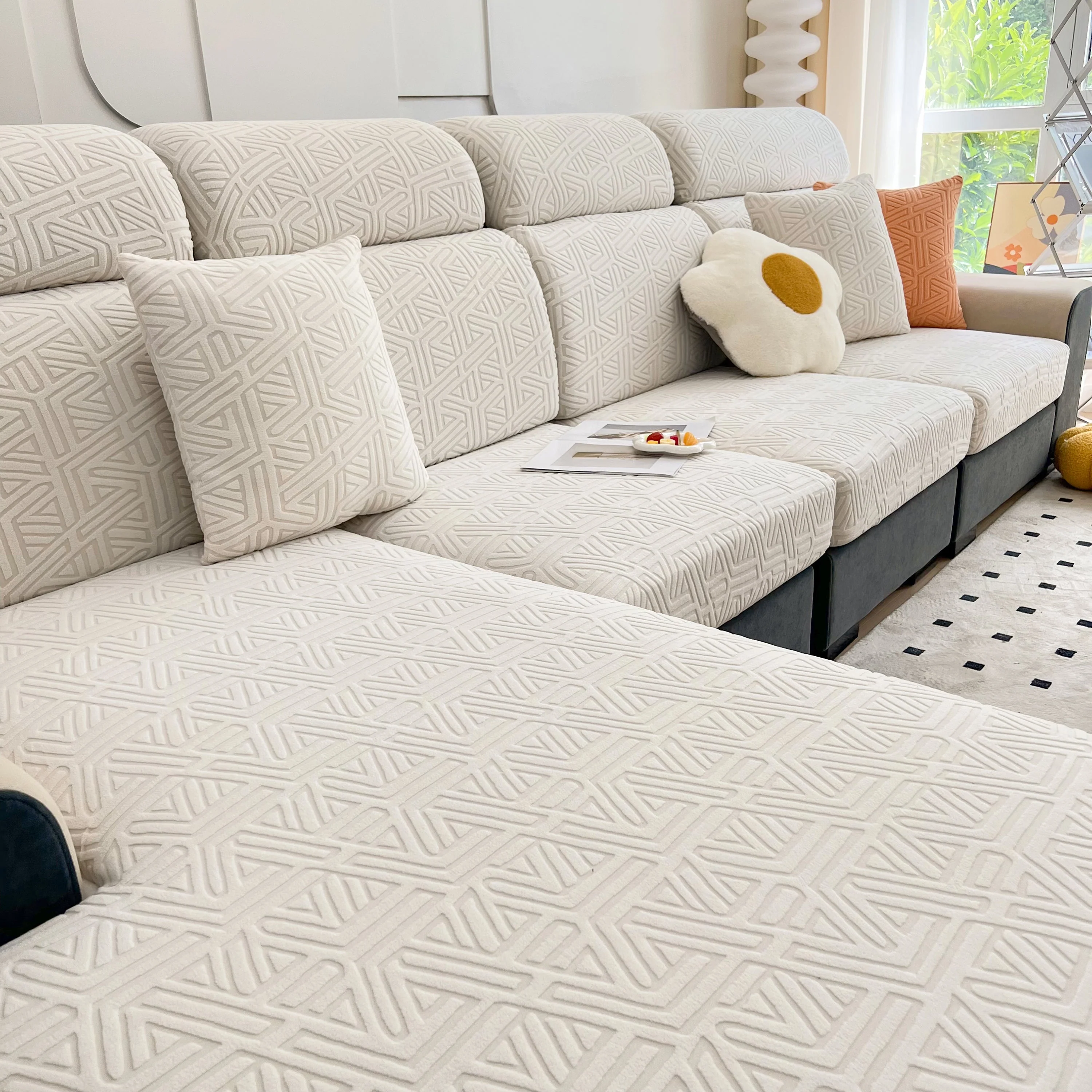 Polar Fleece Stretch Seat Cushion Covers, Sofa Seat Cushion Covers, Couch Cushion Protector Covers - Image 71