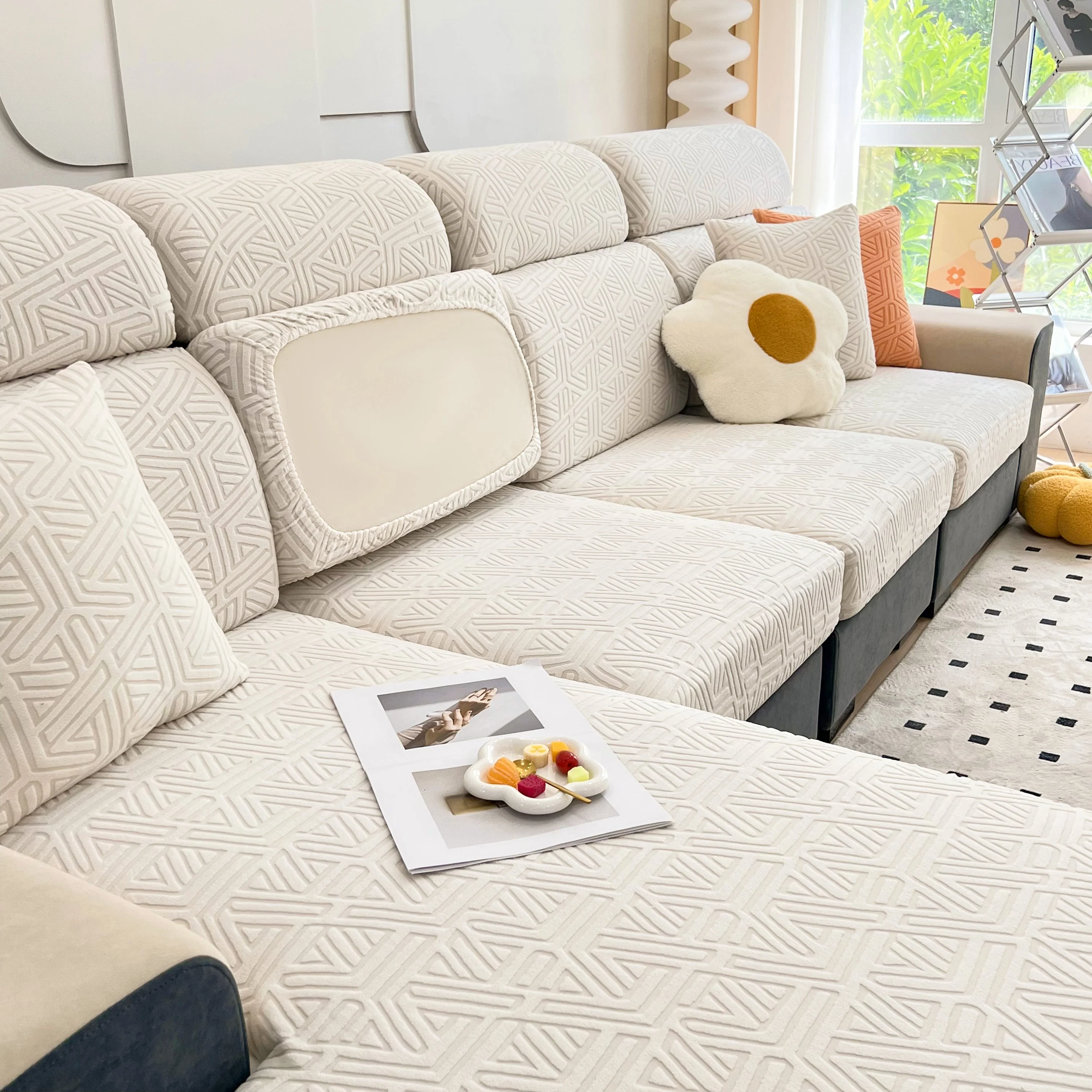 Polar Fleece Stretch Seat Cushion Covers, Sofa Seat Cushion Covers, Couch Cushion Protector Covers - Image 75