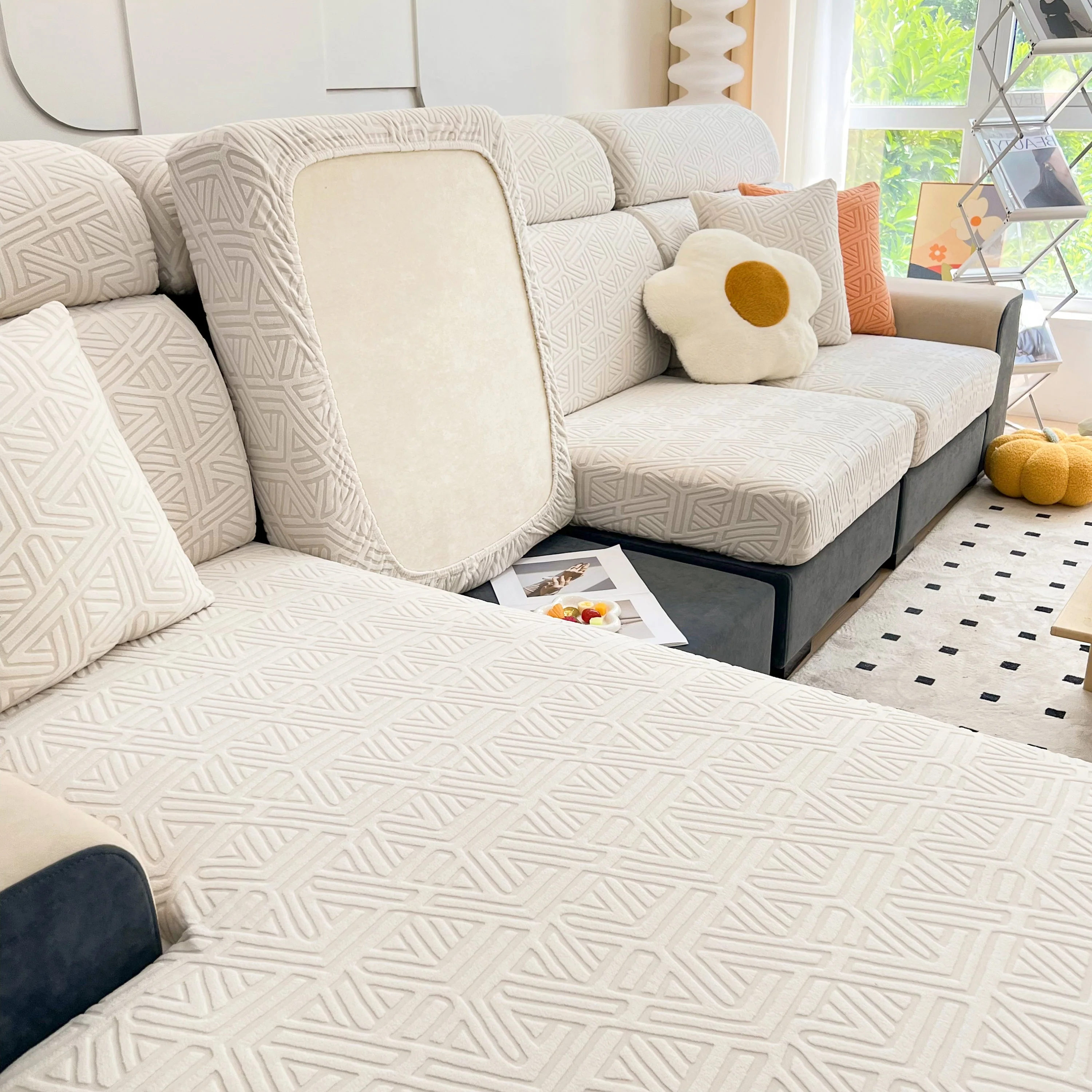 Polar Fleece Stretch Seat Cushion Covers, Sofa Seat Cushion Covers, Couch Cushion Protector Covers - Image 76