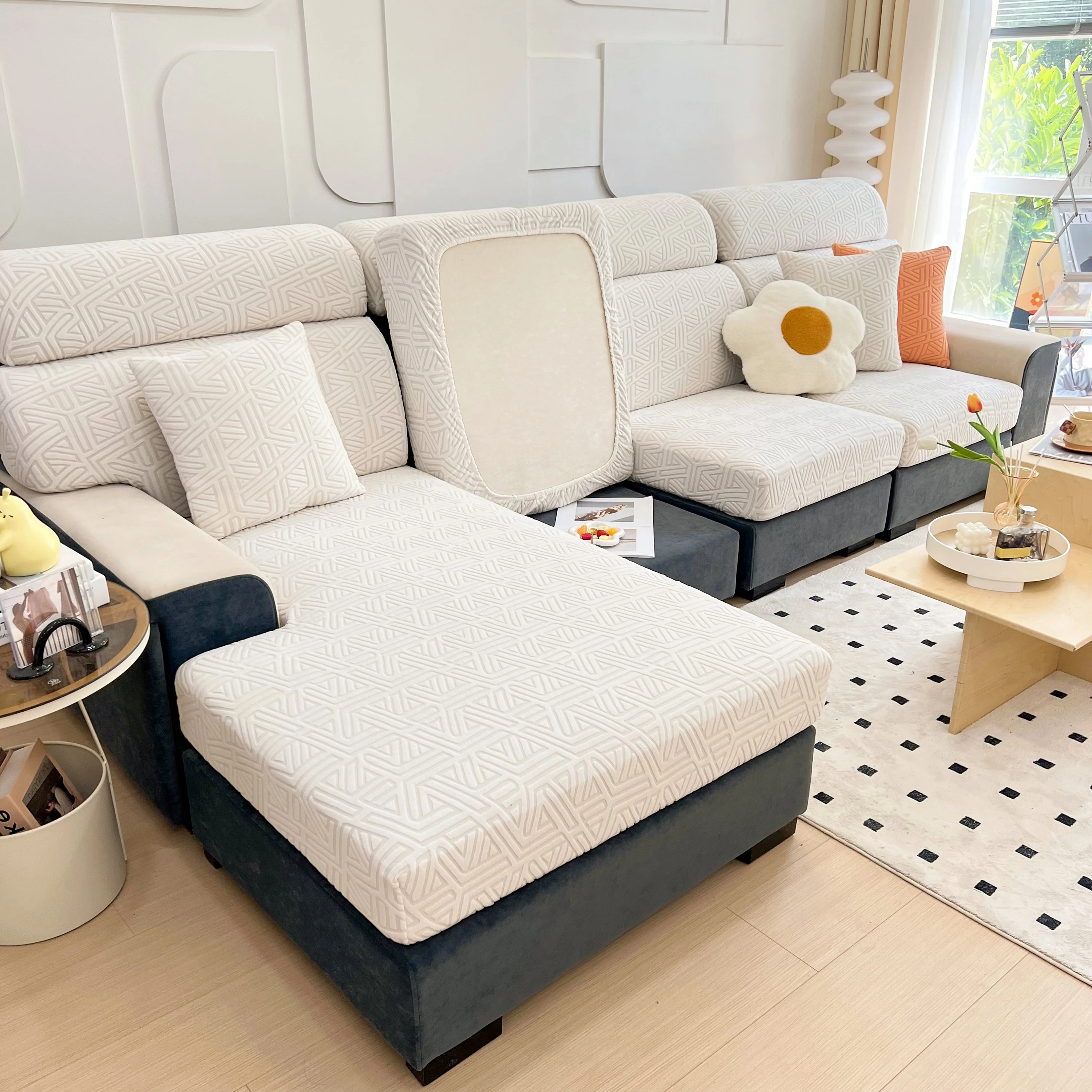 Polar Fleece Stretch Seat Cushion Covers, Sofa Seat Cushion Covers, Couch Cushion Protector Covers - Image 77