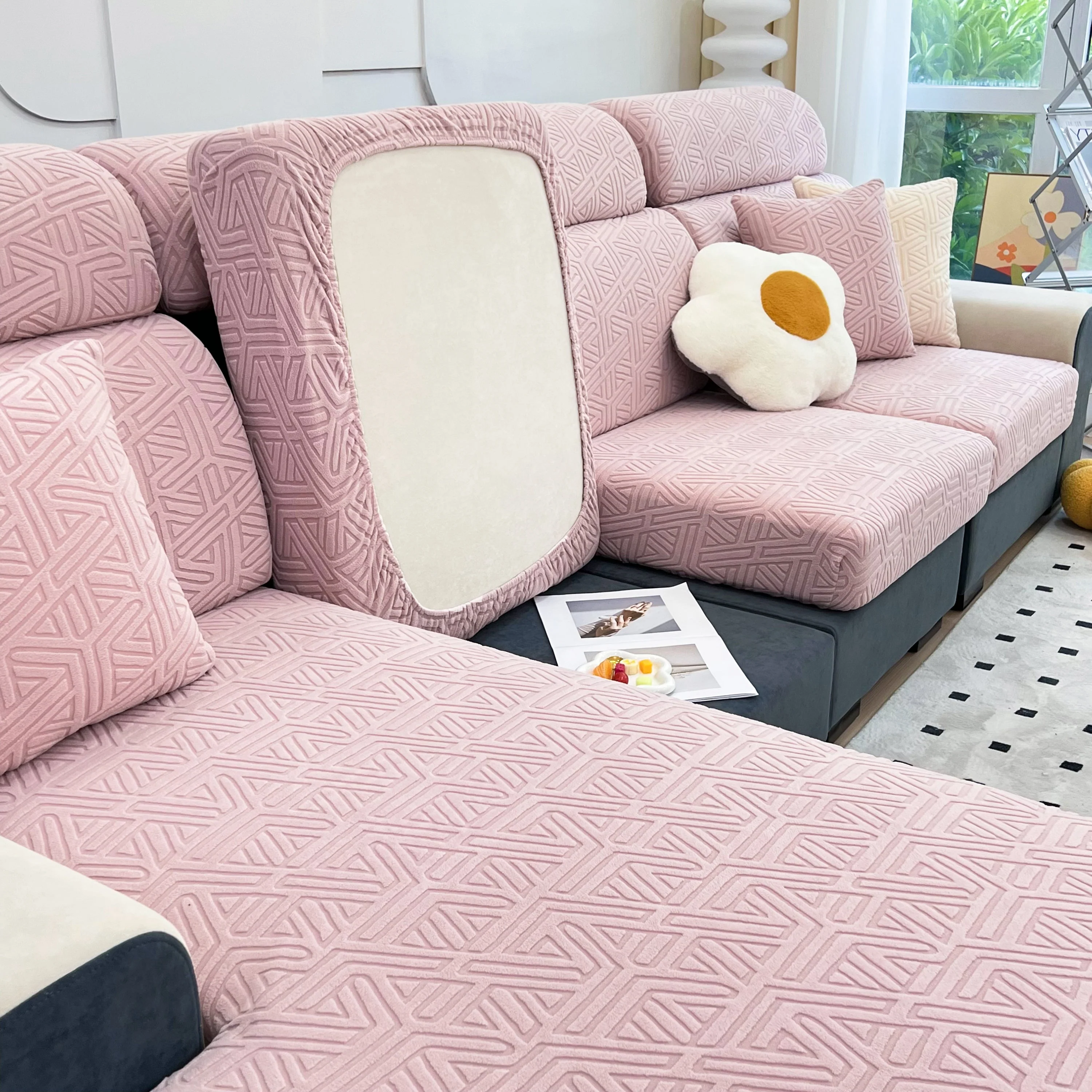 Polar Fleece Stretch Seat Cushion Covers, Sofa Seat Cushion Covers, Couch Cushion Protector Covers - Image 9