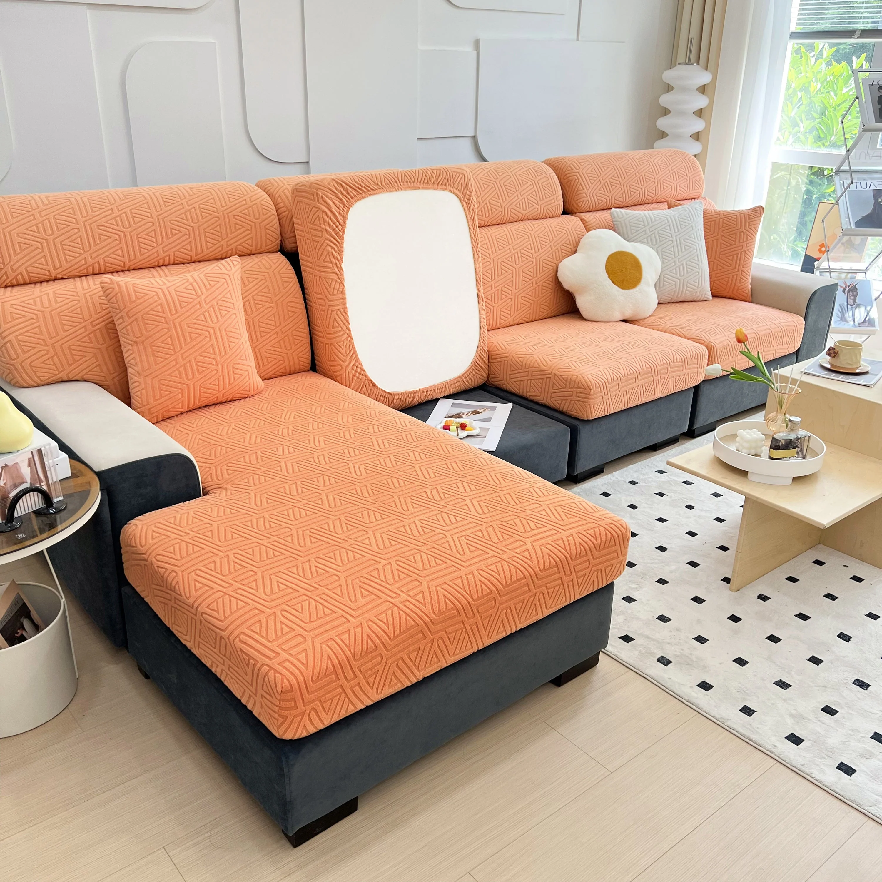 Polar Fleece Stretch Seat Cushion Covers, Sofa Seat Cushion Covers, Couch Cushion Protector Covers - Image 95
