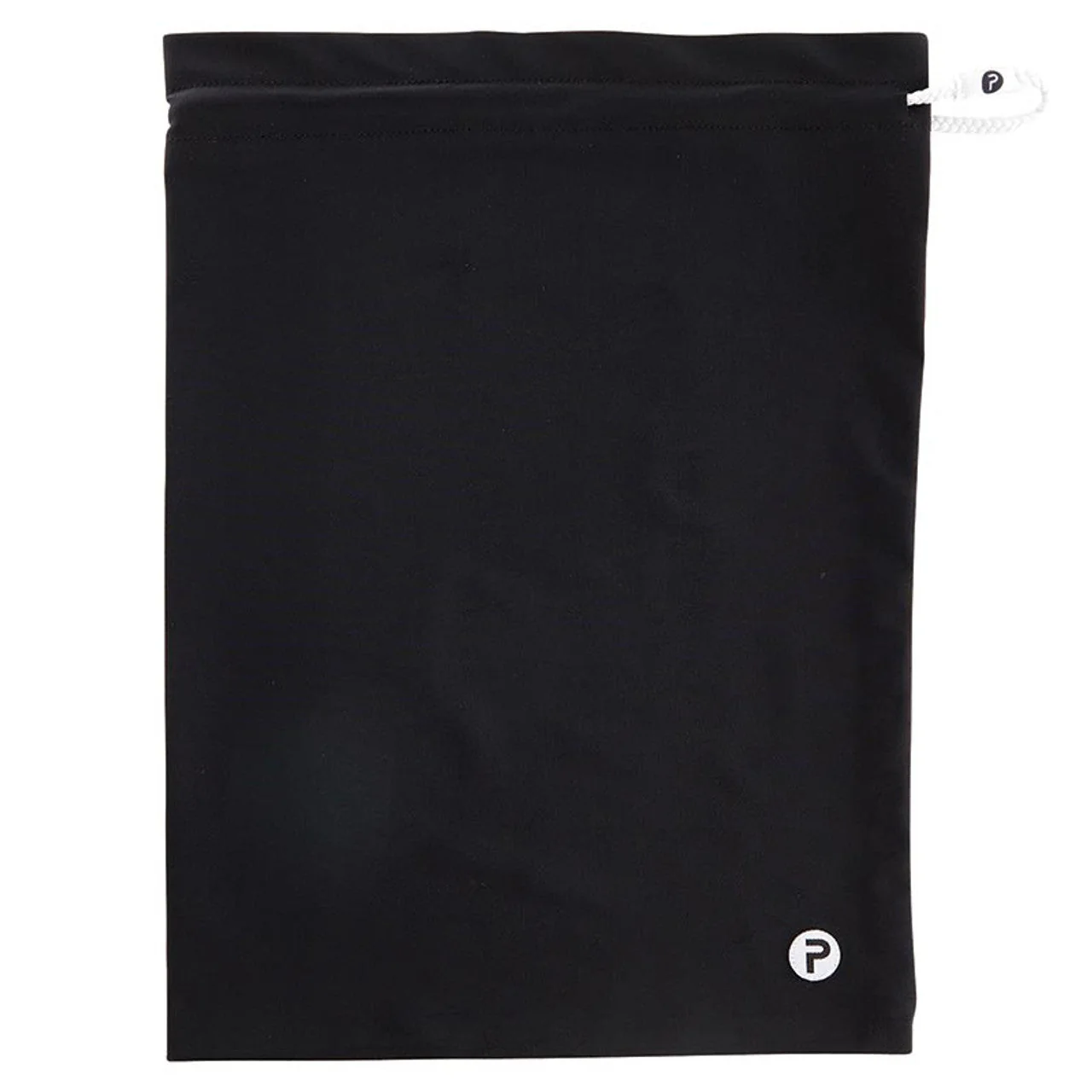 Pom Sack Shoe Bag in Black | Carry Around Drawstring Shoe Pouch | 10.4" x 14.5"