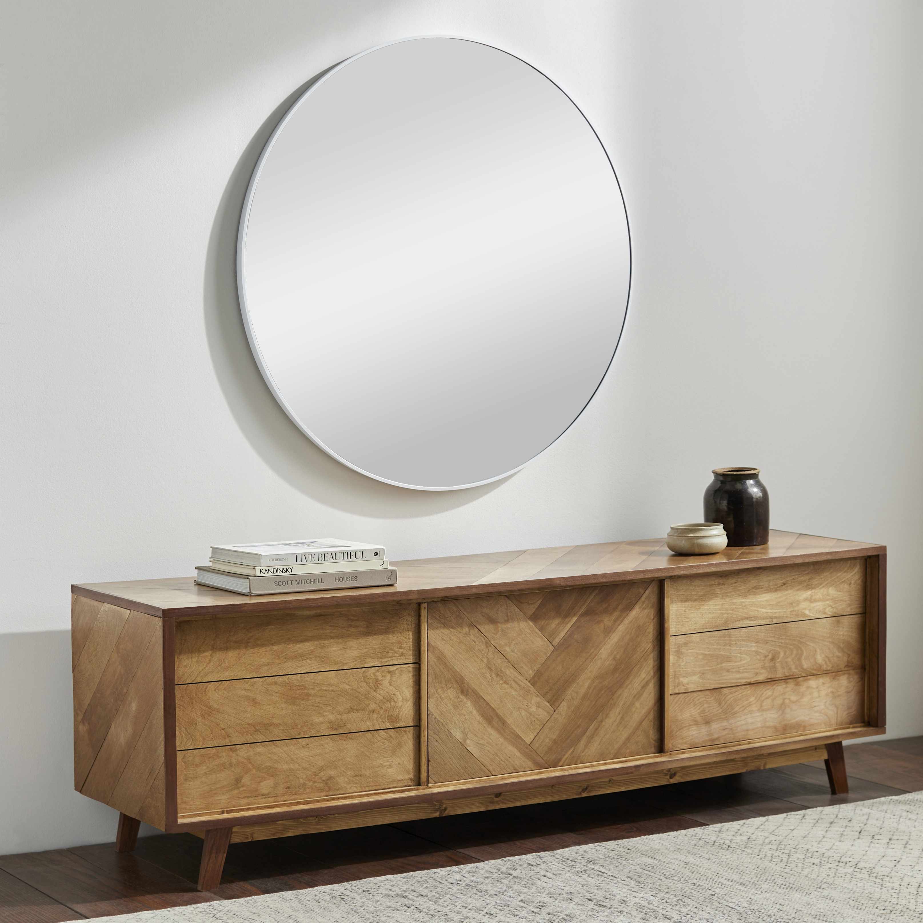 Pontalina Round White Mirror - Image 13