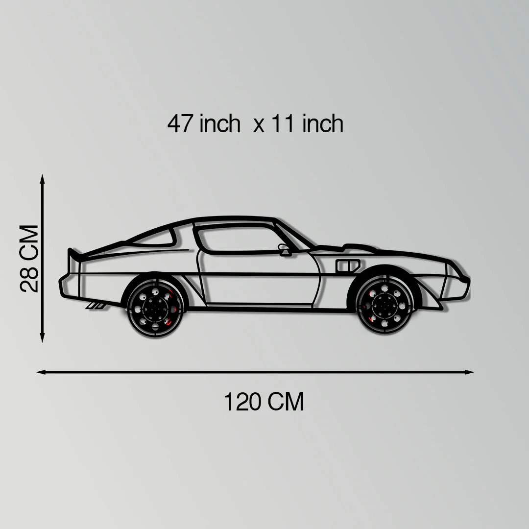 Pontiac Trans Am Metal Car Wall Art with Rotating Wheels - Classic American Muscle Silhouette - Interactive Firebird Wall Decor - KAFMEKA154 - Image 11