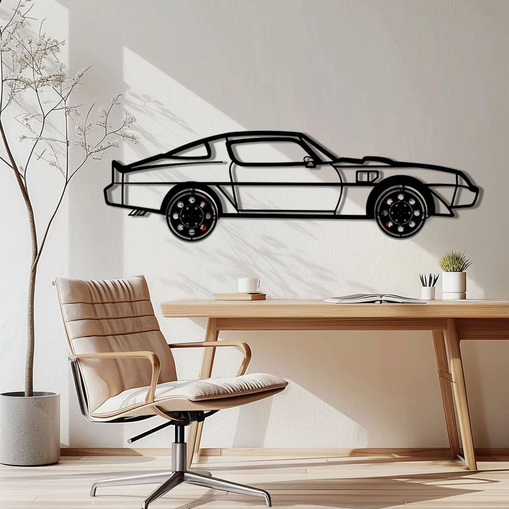 Pontiac Trans Am Metal Car Wall Art with Rotating Wheels - Classic American Muscle Silhouette - Interactive Firebird Wall Decor - KAFMEKA154 - Image 2