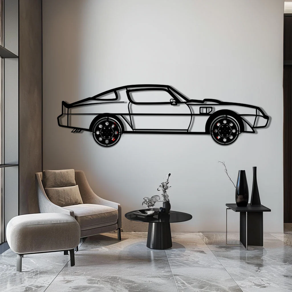 Pontiac Trans Am Metal Car Wall Art with Rotating Wheels - Classic American Muscle Silhouette - Interactive Firebird Wall Decor - KAFMEKA154 - Image 4