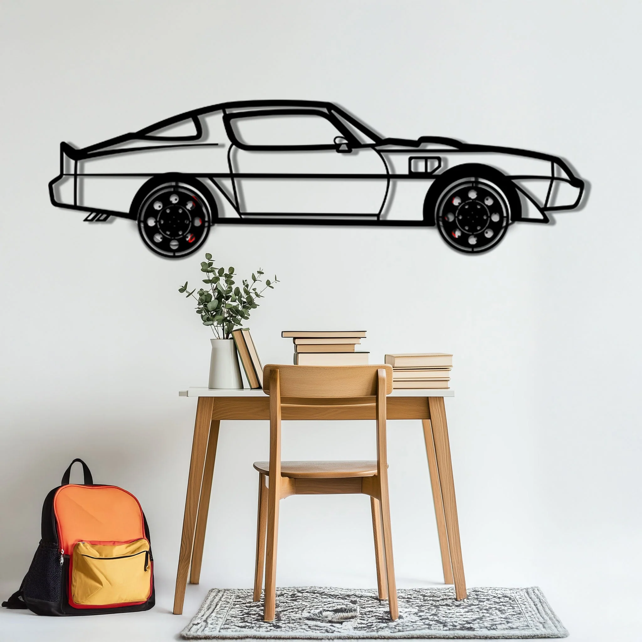 Pontiac Trans Am Metal Car Wall Art with Rotating Wheels - Classic American Muscle Silhouette - Interactive Firebird Wall Decor - KAFMEKA154 - Image 5