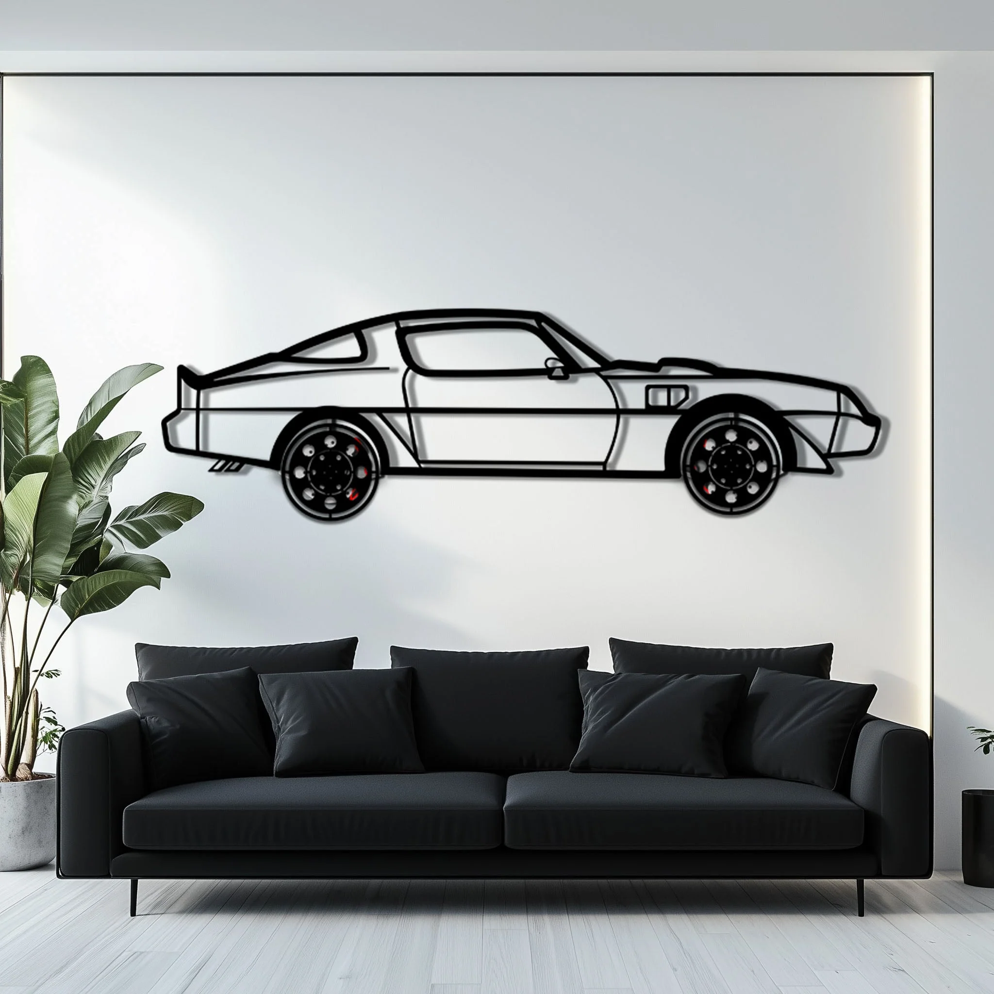 Pontiac Trans Am Metal Car Wall Art with Rotating Wheels - Classic American Muscle Silhouette - Interactive Firebird Wall Decor - KAFMEKA154 - Image 7