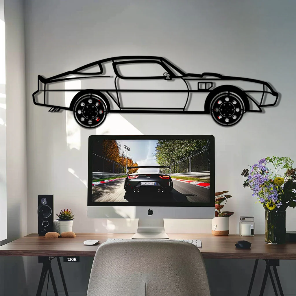 Pontiac Trans Am Metal Car Wall Art with Rotating Wheels - Classic American Muscle Silhouette - Interactive Firebird Wall Decor - KAFMEKA154 - Image 8