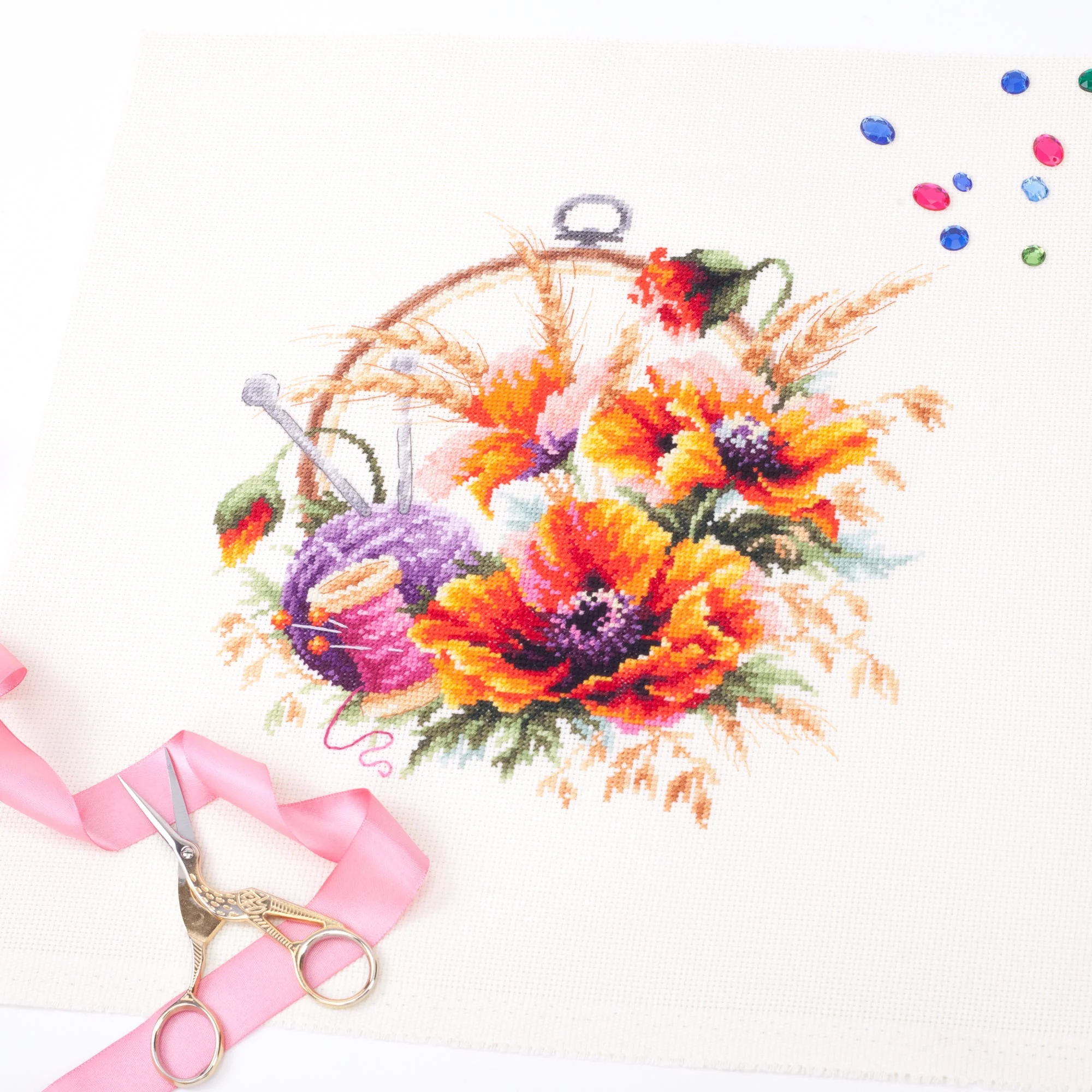Poppies for Needlewoman 100-123 Counted Cross-Stitch Kit - Image 2
