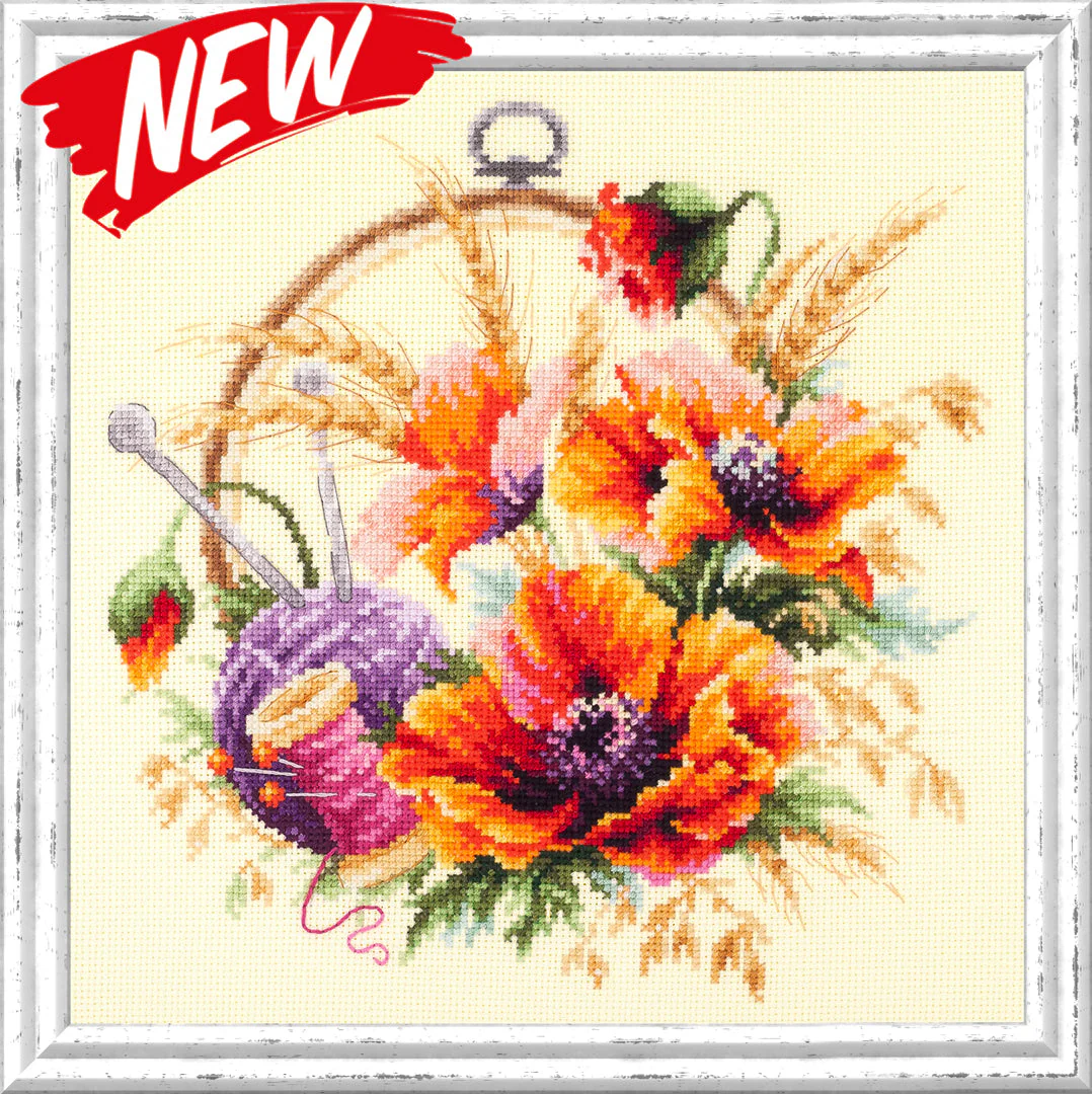 Poppies for Needlewoman 100-123 Counted Cross-Stitch Kit - Image 6
