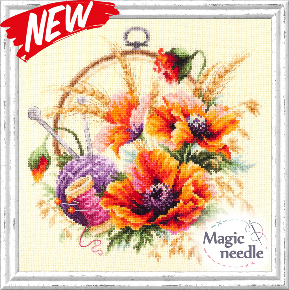 Poppies for Needlewoman 100-123 Counted Cross-Stitch Kit - Image 8