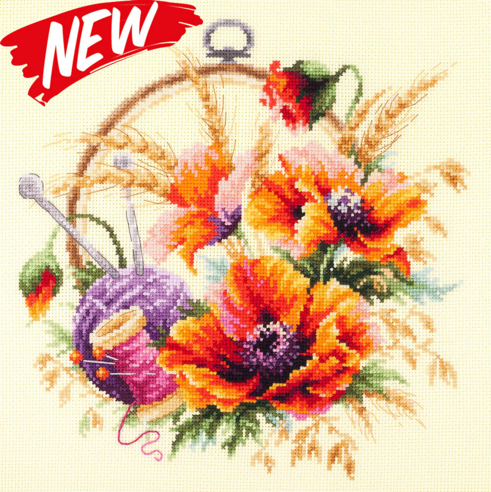 Poppies for Needlewoman 100-123 Counted Cross-Stitch Kit - Image 9