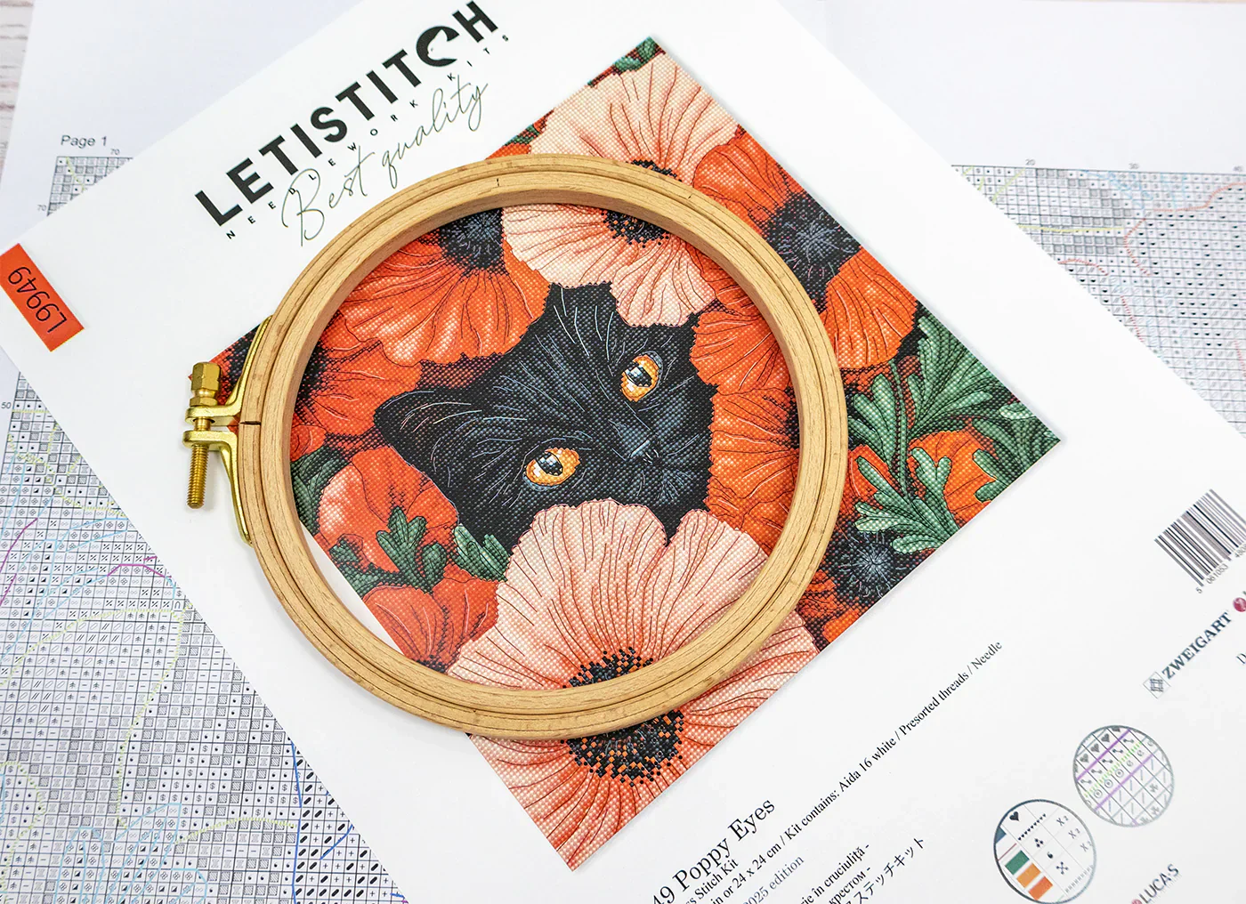 Poppy Eyes L9949 Counted Cross Stitch Kit - Image 4