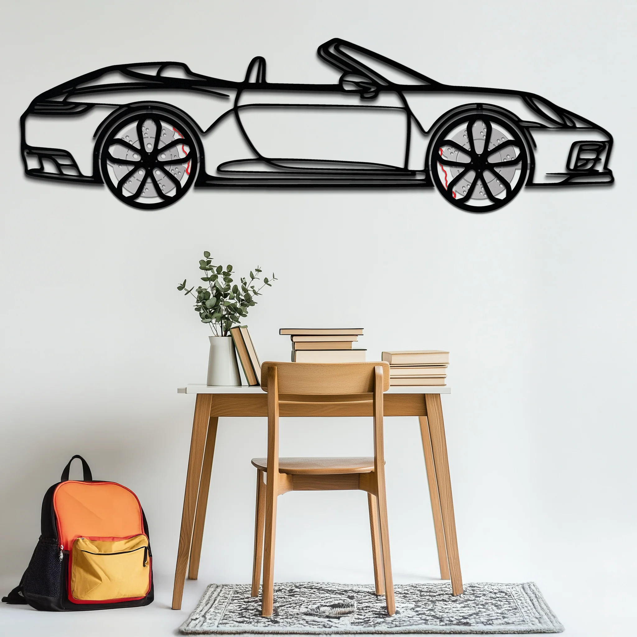 Porsche 911 (992) Convertible Silhouette Metal Wall Art – Rotating Wheel Luxury Car Decor Gift 🌟🏎️,KAFMEKA057 - Image 7