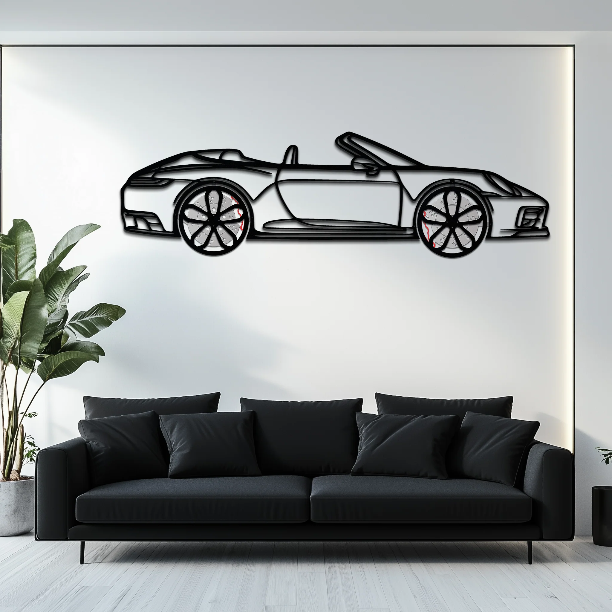 Porsche 911 (992) Convertible Silhouette Metal Wall Art – Rotating Wheel Luxury Car Decor Gift 🌟🏎️,KAFMEKA057 - Image 9