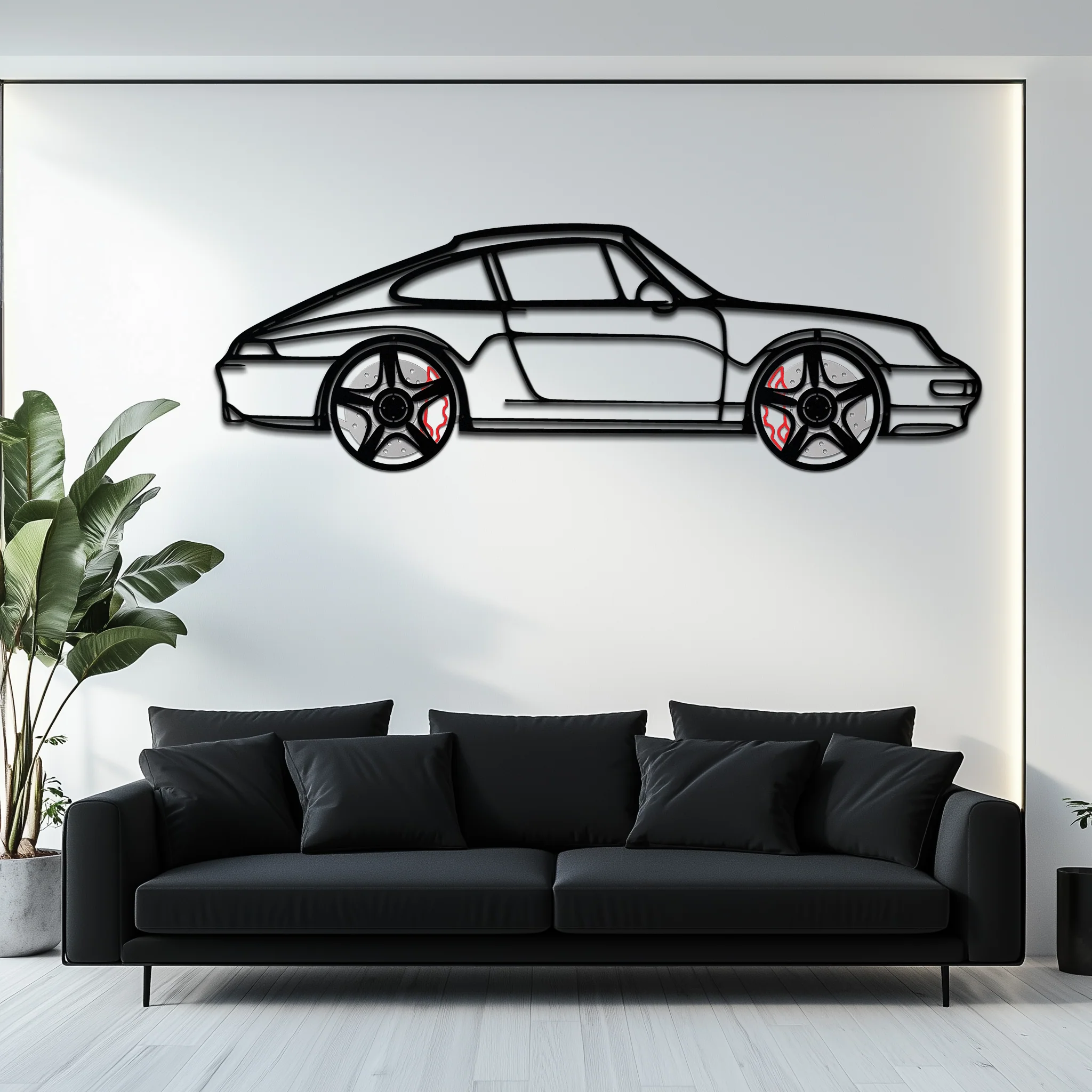 Porsche 911 (993) Silhouette Metal Wall Art – Classic Sports Car Décor with Rotating Wheels 🏁🔥,KAFMEKA058 - Image 10
