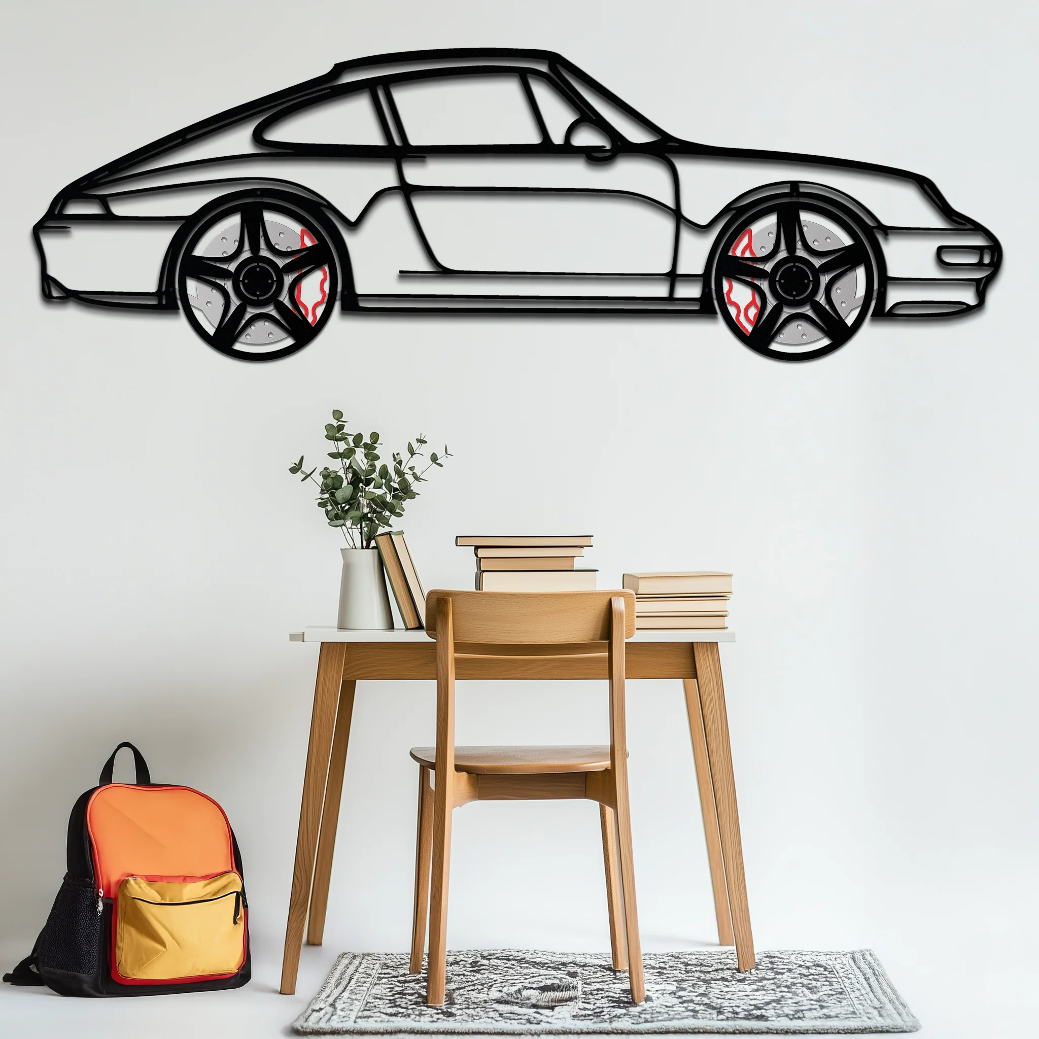 Porsche 911 (993) Silhouette Metal Wall Art – Classic Sports Car Décor with Rotating Wheels 🏁🔥,KAFMEKA058 - Image 7