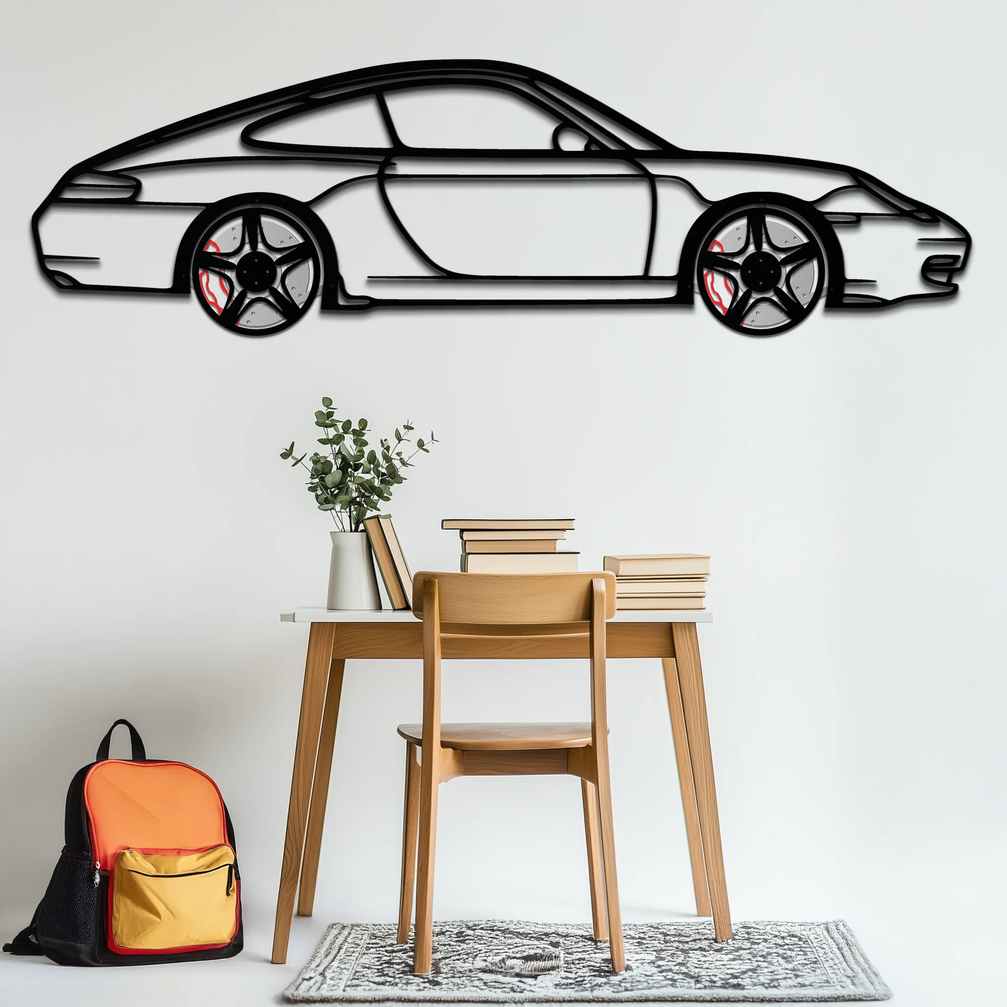 Porsche 911 (996) Silhouette Metal Wall Art – Modern Classic Décor with Rotating Wheels 🏁🔥,KAFMEKA059 - Image 7
